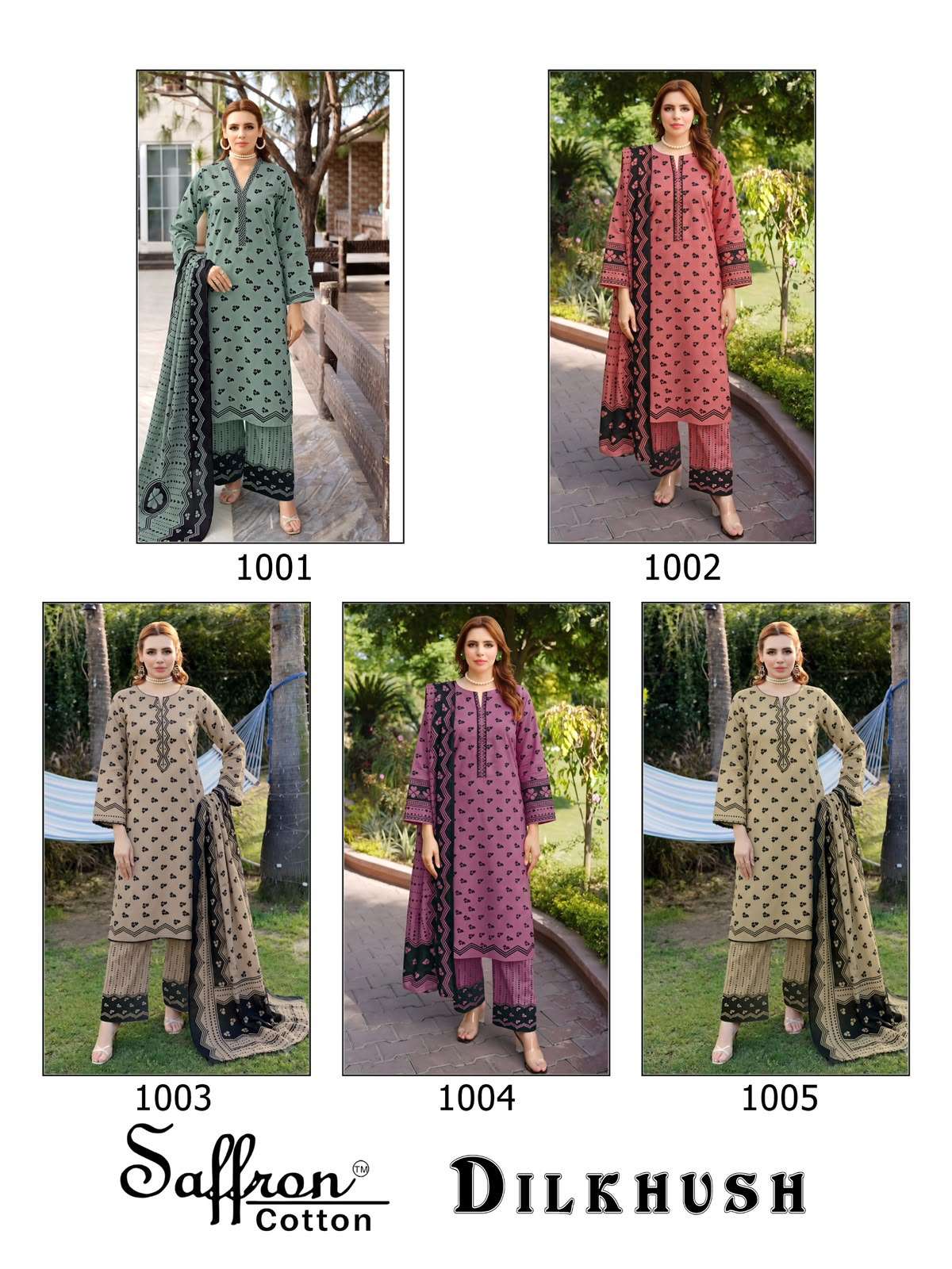 SAFFRON COTTON DILKHUSH COTTON DIGITAL STYLE PRINTS SALWAR SUIT