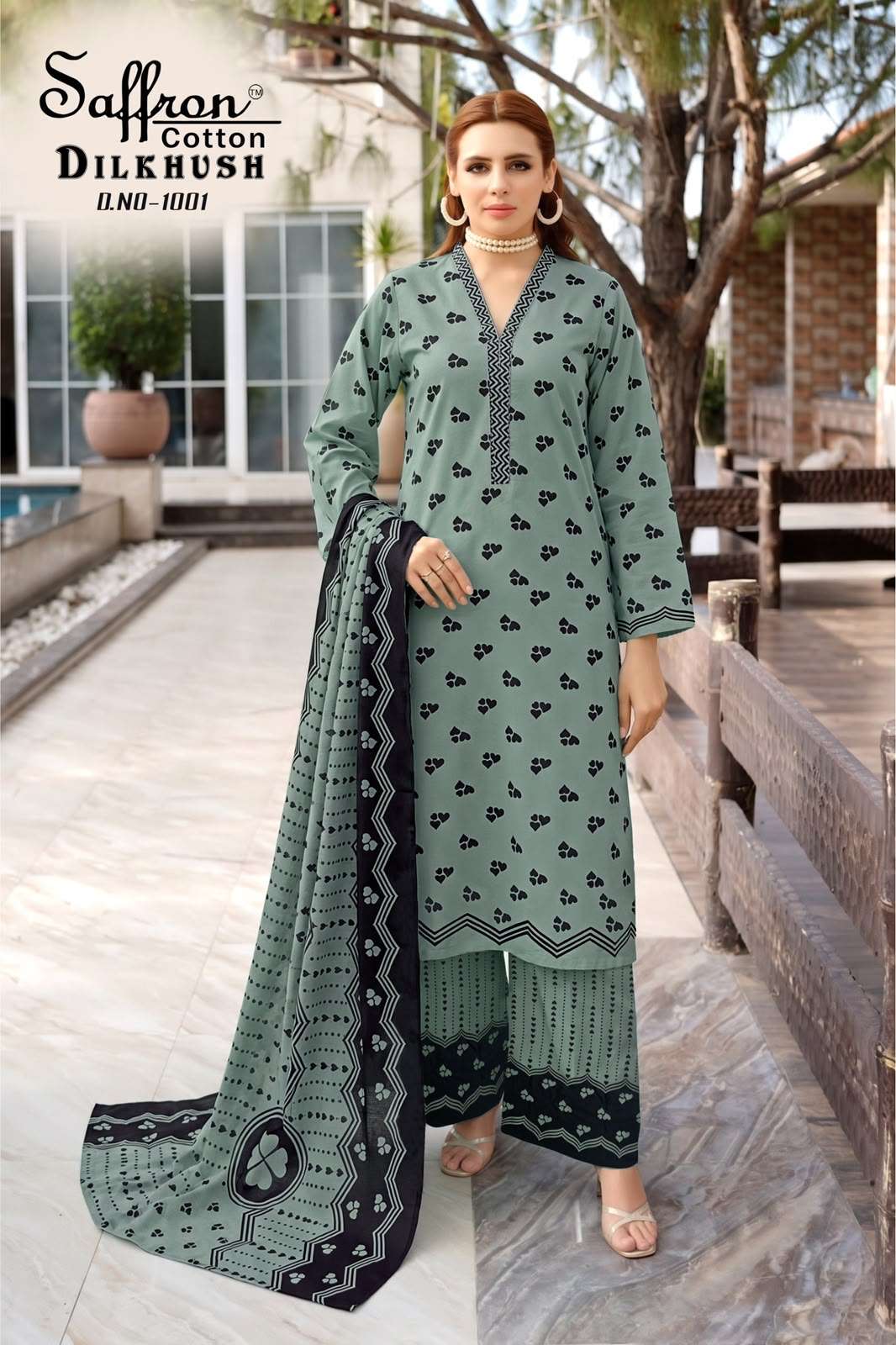 SAFFRON COTTON DILKHUSH COTTON DIGITAL STYLE PRINTS SALWAR SUIT