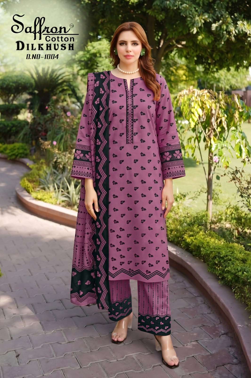 SAFFRON COTTON DILKHUSH COTTON DIGITAL STYLE PRINTS SALWAR SUIT