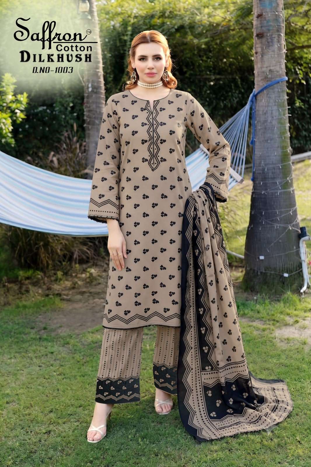 SAFFRON COTTON DILKHUSH COTTON DIGITAL STYLE PRINTS SALWAR SUIT
