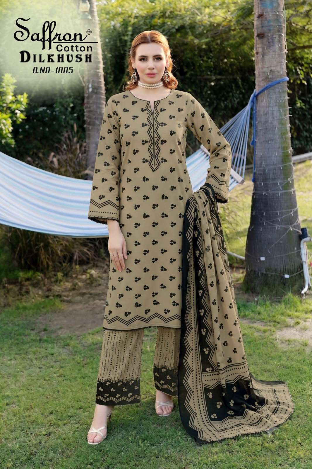 SAFFRON COTTON DILKHUSH COTTON DIGITAL STYLE PRINTS SALWAR SUIT