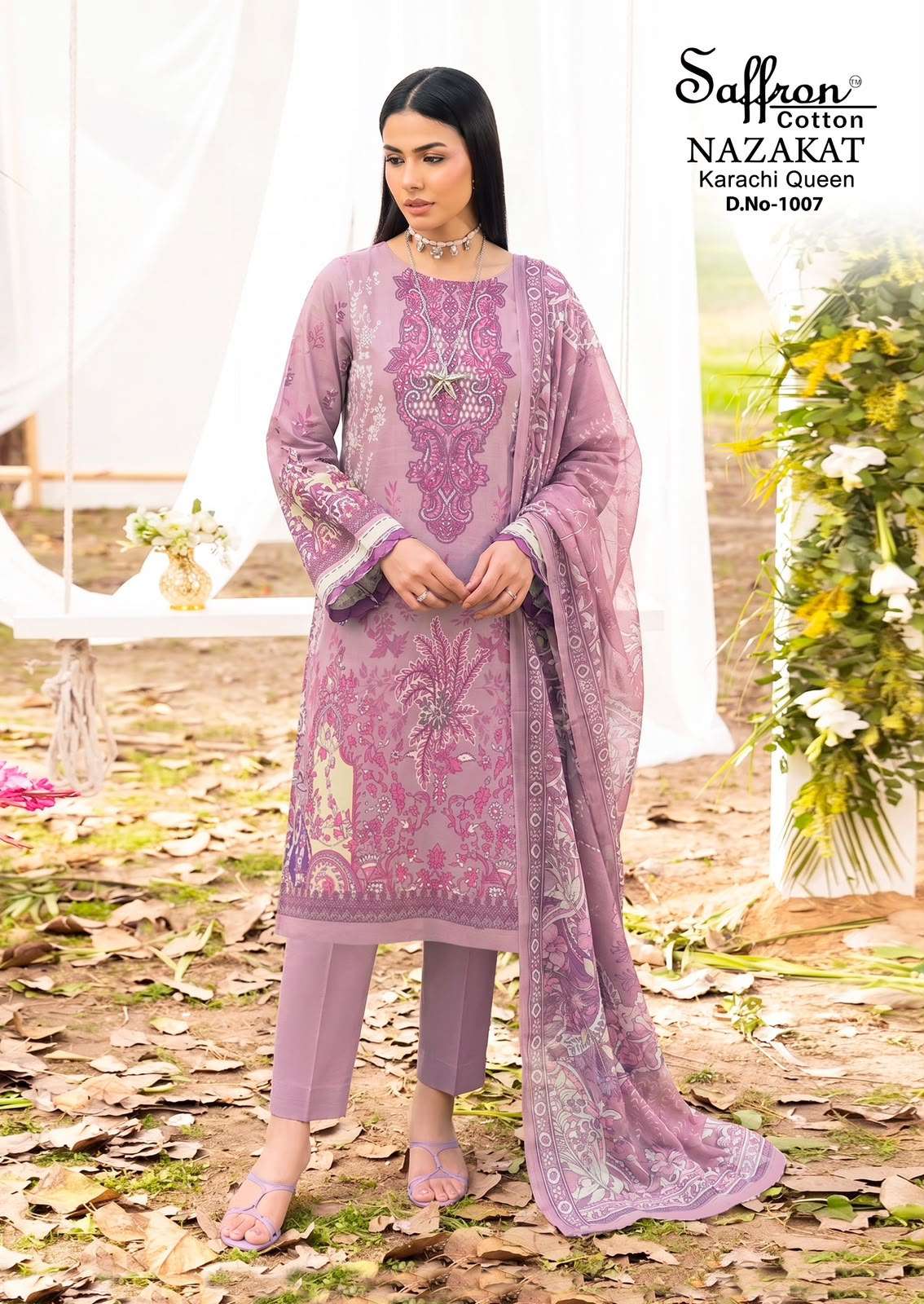 SAFFRON COTTON NAZAKAT KARACHI QUEEN VOL 1 COTTON DIGITAL STYLE PRINT SALWAR SUIT