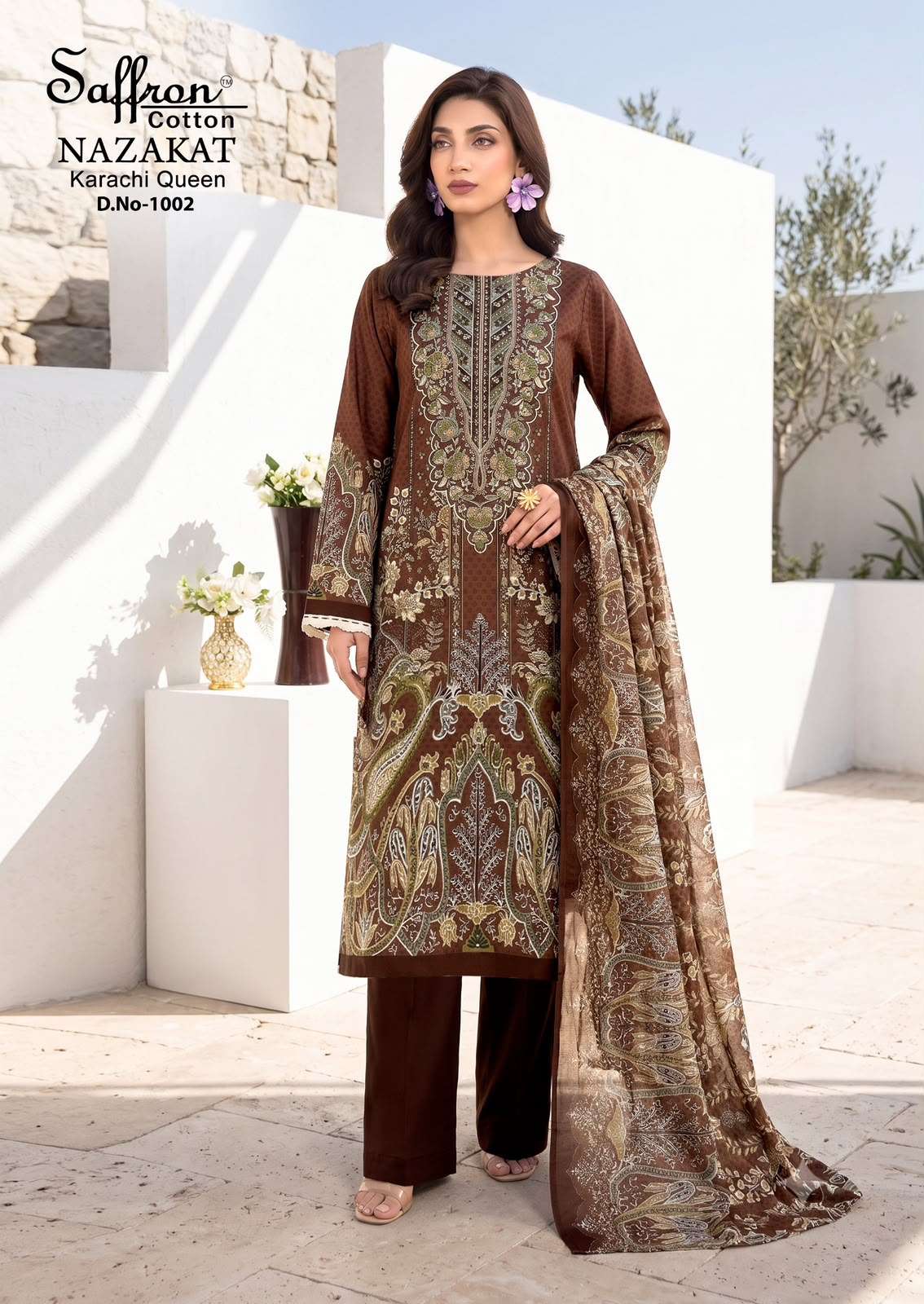 SAFFRON COTTON NAZAKAT KARACHI QUEEN VOL 1 COTTON DIGITAL STYLE PRINT SALWAR SUIT