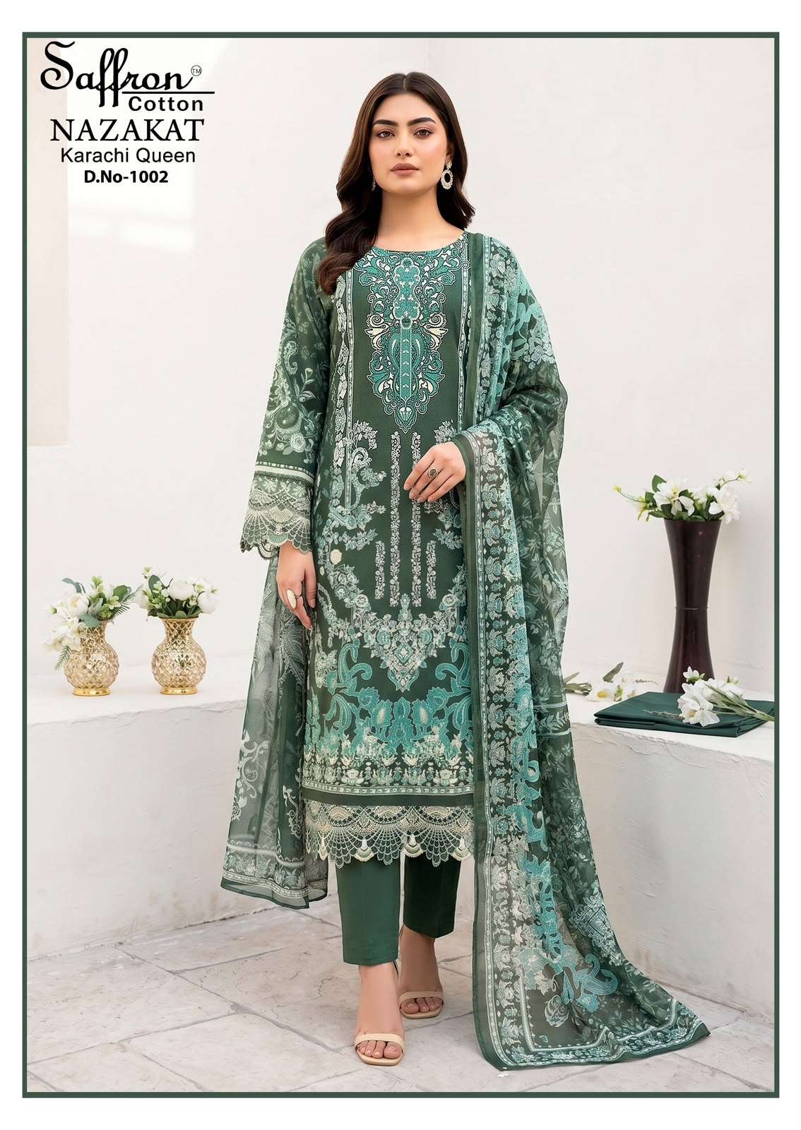 SAFFRON COTTON NAZAKAT KARACHI QUEEN VOL 1 COTTON DIGITAL STYLE PRINT SALWAR SUIT