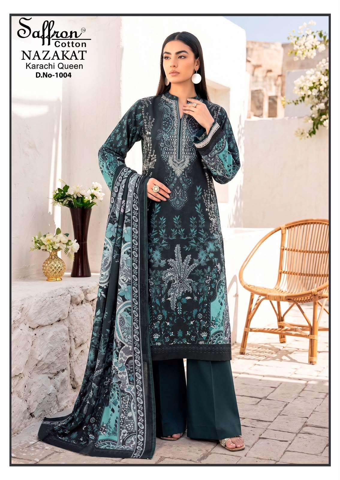 SAFFRON COTTON NAZAKAT KARACHI QUEEN VOL 1 COTTON DIGITAL STYLE PRINT SALWAR SUIT