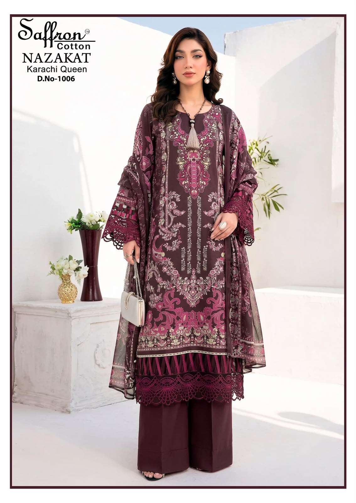 SAFFRON COTTON NAZAKAT KARACHI QUEEN VOL 1 COTTON DIGITAL STYLE PRINT SALWAR SUIT