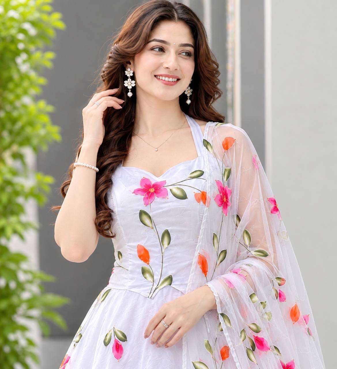SC 357 ORGANZA PRINTED BEAUTIFUL DESIGNER LOOK WEDDING FUNCTION WEAR LEHENGA CHOLI 