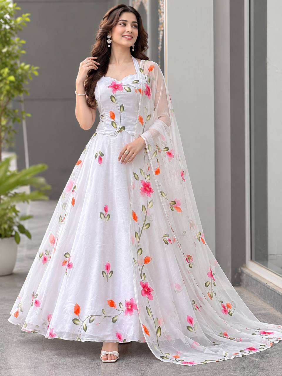 SC 357 ORGANZA PRINTED BEAUTIFUL DESIGNER LOOK WEDDING FUNCTION WEAR LEHENGA CHOLI 