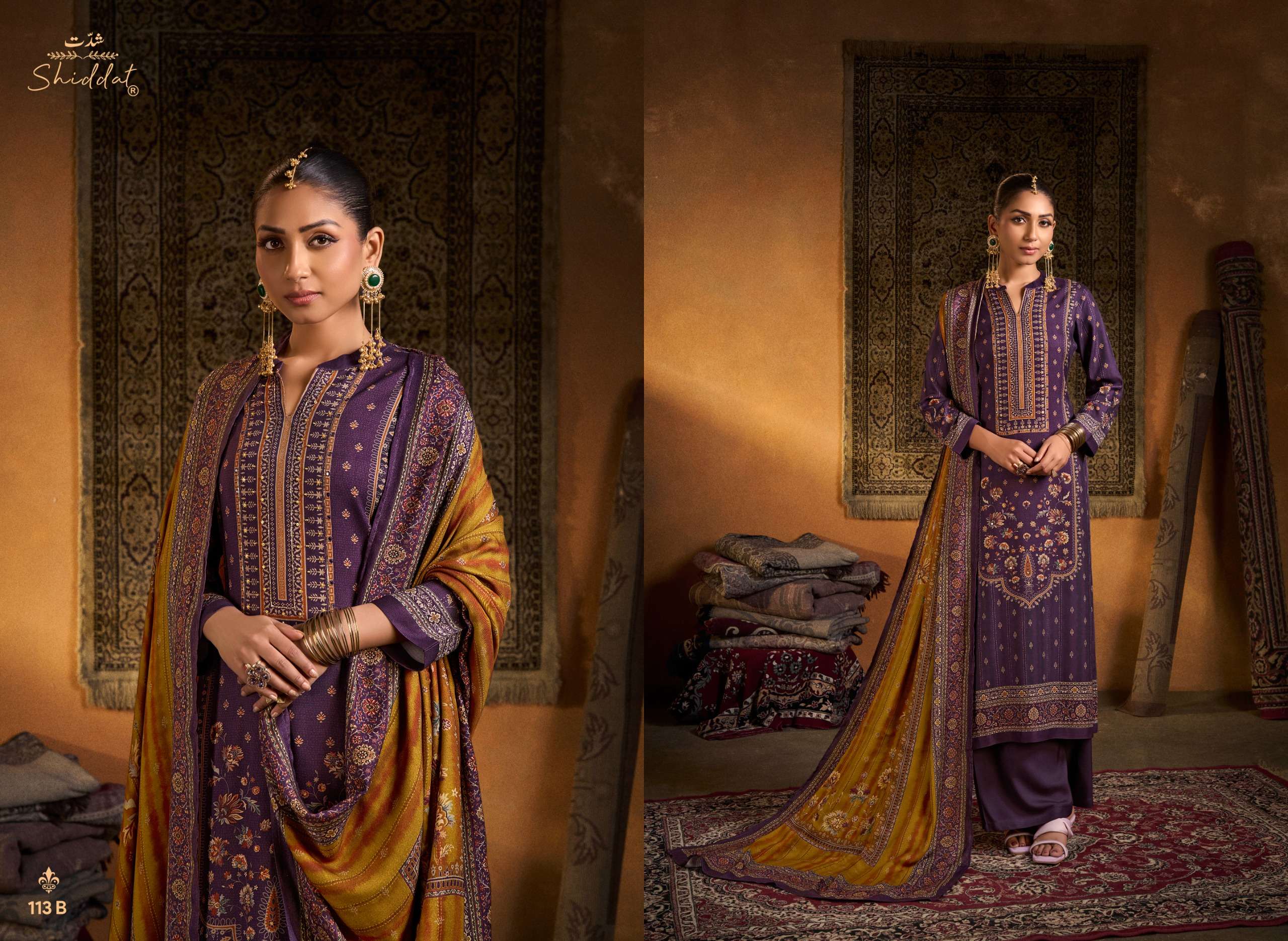 SHIDDAT CALISTA 113 PASHMINA DIGITAL PRINT WITH EMBROIDERY DESIGNER WORK SUIT
