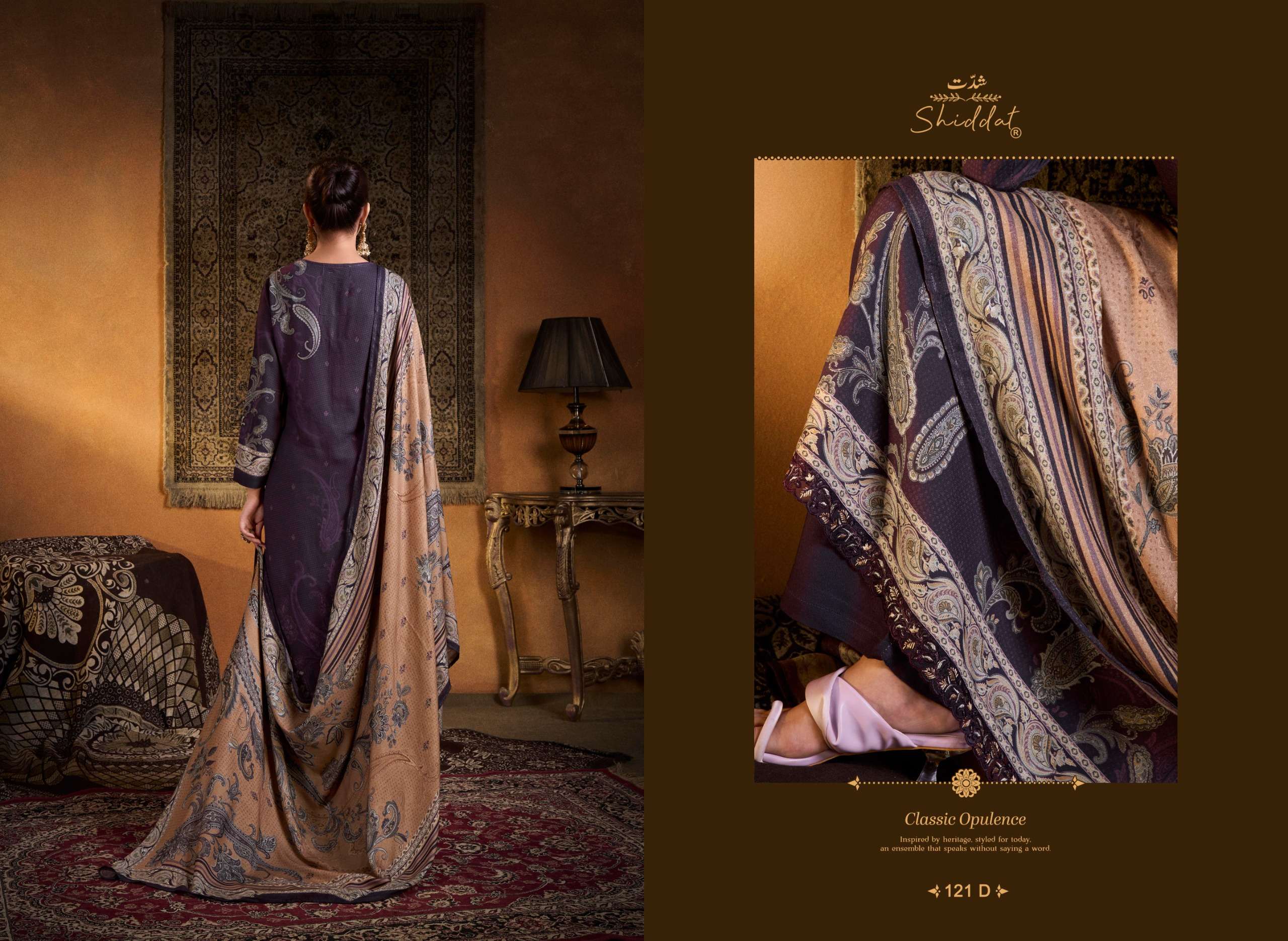 SHIDDAT CALISTA 121 PASHMINA DIGITAL PRINT WITH EMBROIDERY DESIGNER WORK SUIT