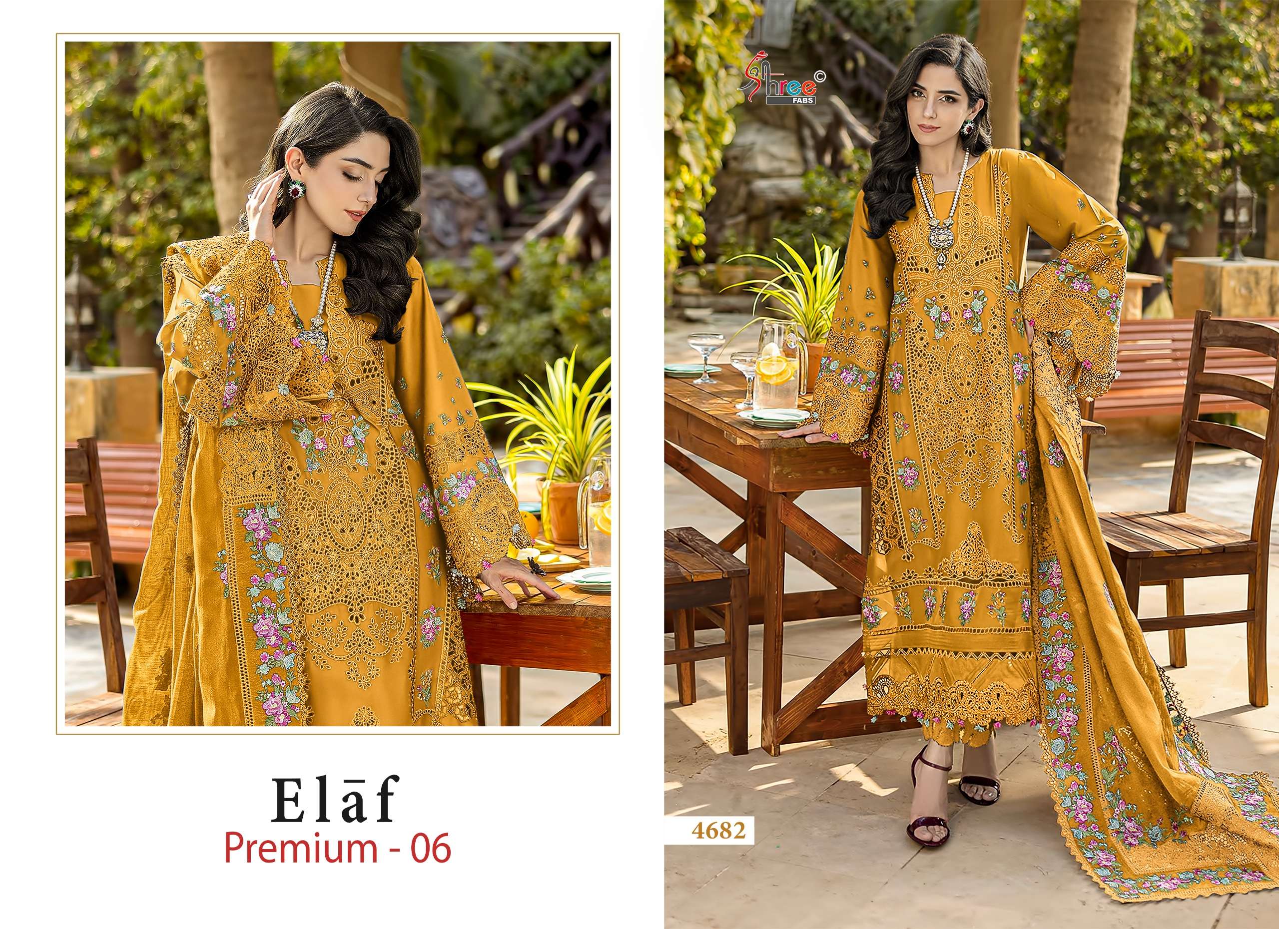 SHREE FABS ELAF PREMIUM VOL 6 COTTON HEAVY EMBROIDERY DESIGNER PAKISTANI SUIT