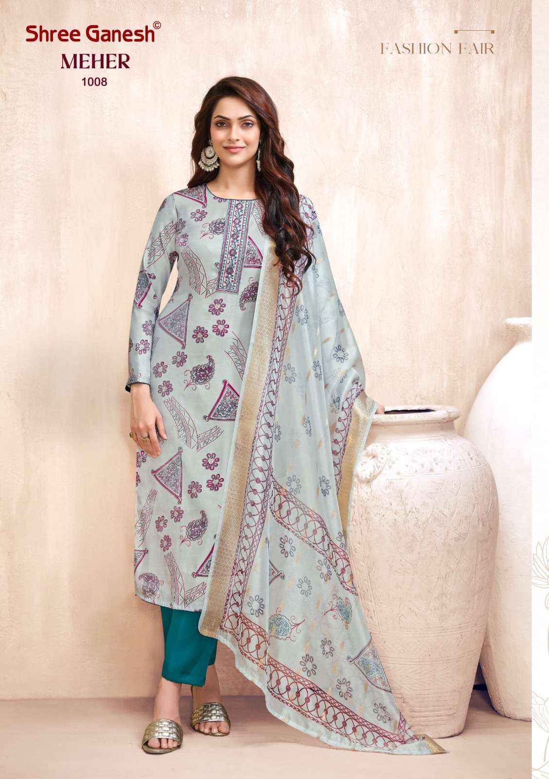 SHREE GANESH MEHER VOL 1 ROMAN SILK DESIGNER WORK READY MADE LADIES SUIT