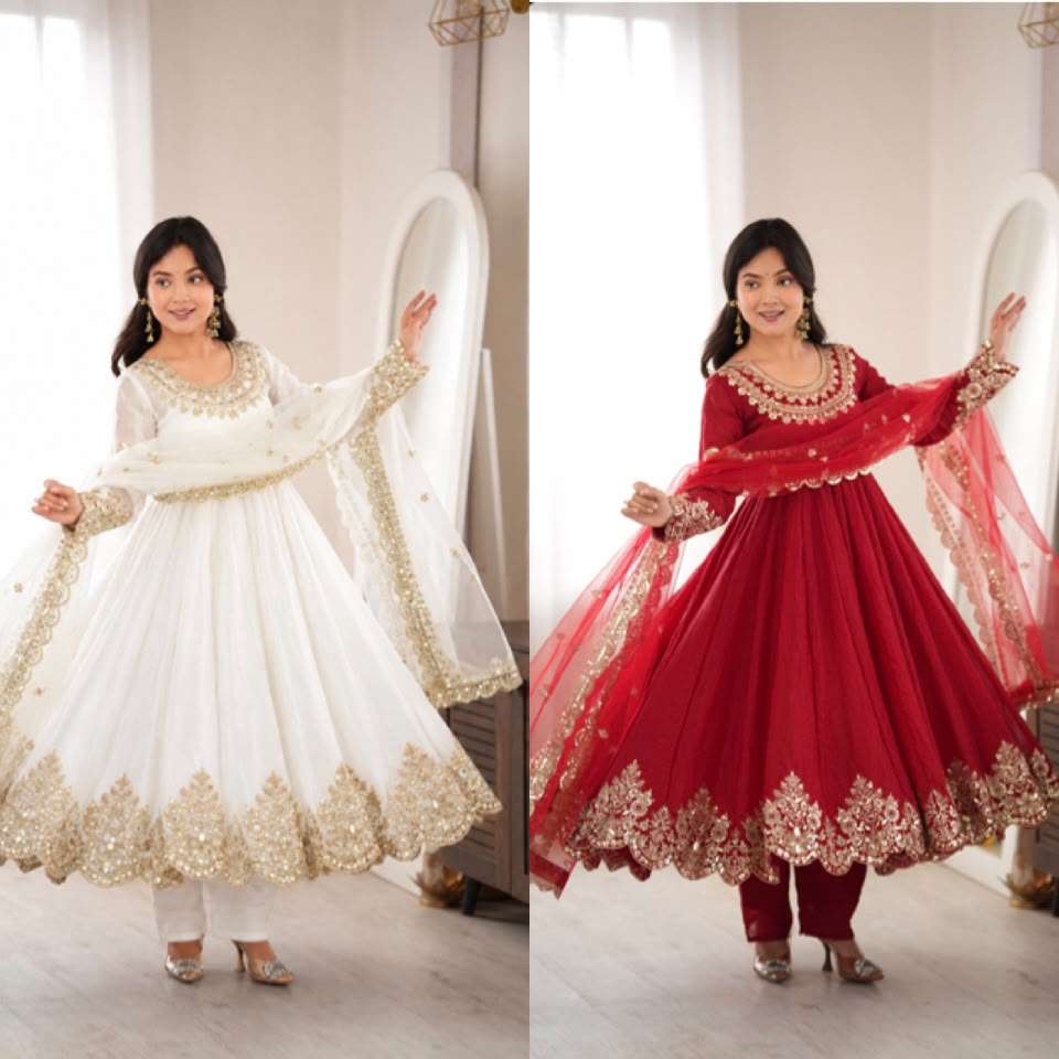SR 1723 CRUSH FABRIC BEAUTIFUL DESIGNER LOOK PARTY WEAR LADIES GOWN DRESS
