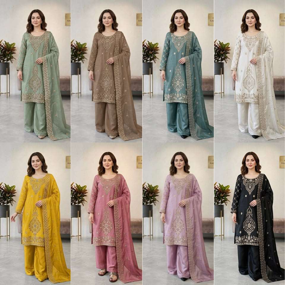 SR 1727 SILK SEQUENCE EMBROIDERY DESIGNER WORK FESTIVE WEAR LADIES SUIT