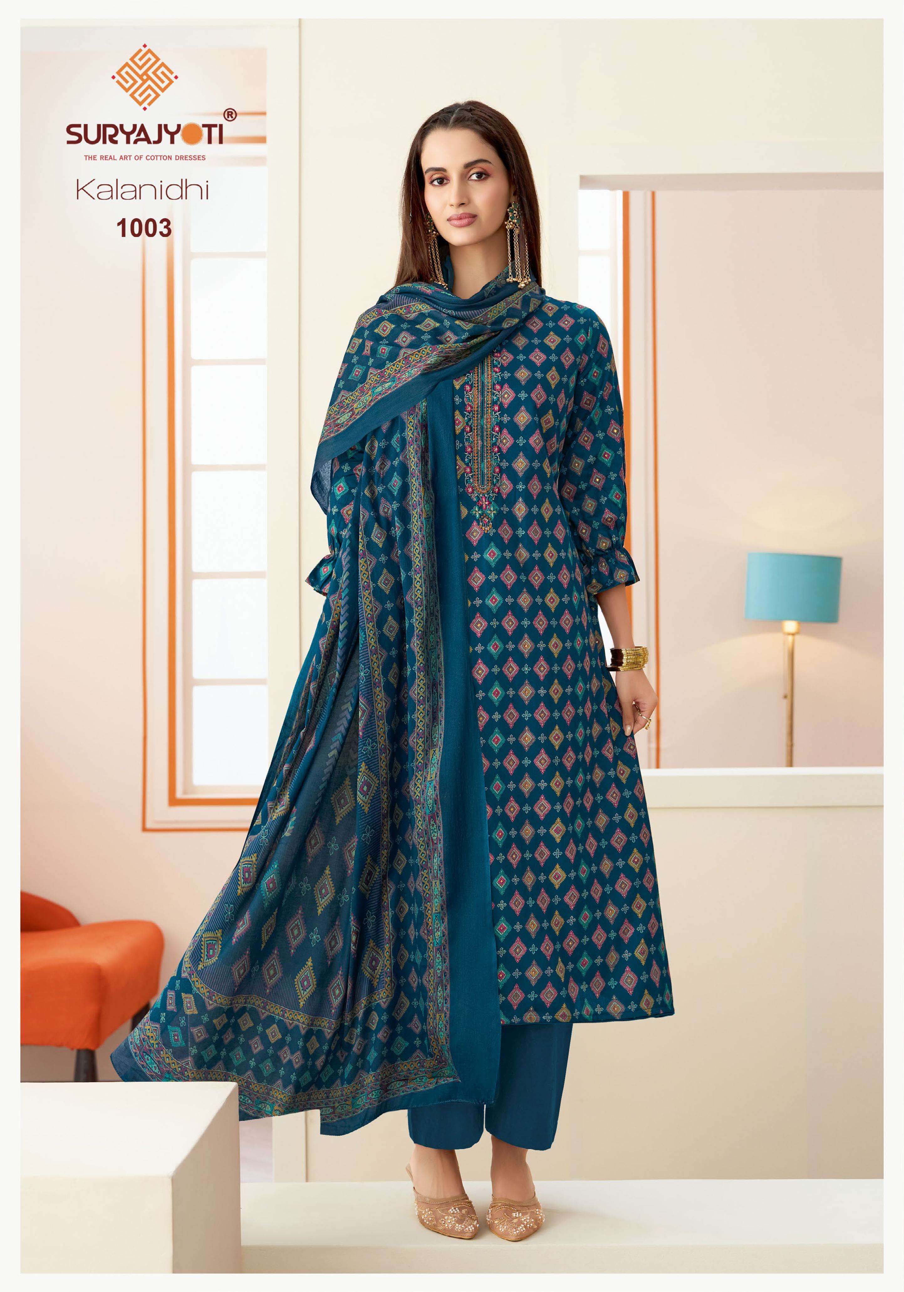 SURYAJYOTI KALANIDHI VOL 1 JAM SATIN PRINT WITH FANCY EMBROIDERY WORK SUIT