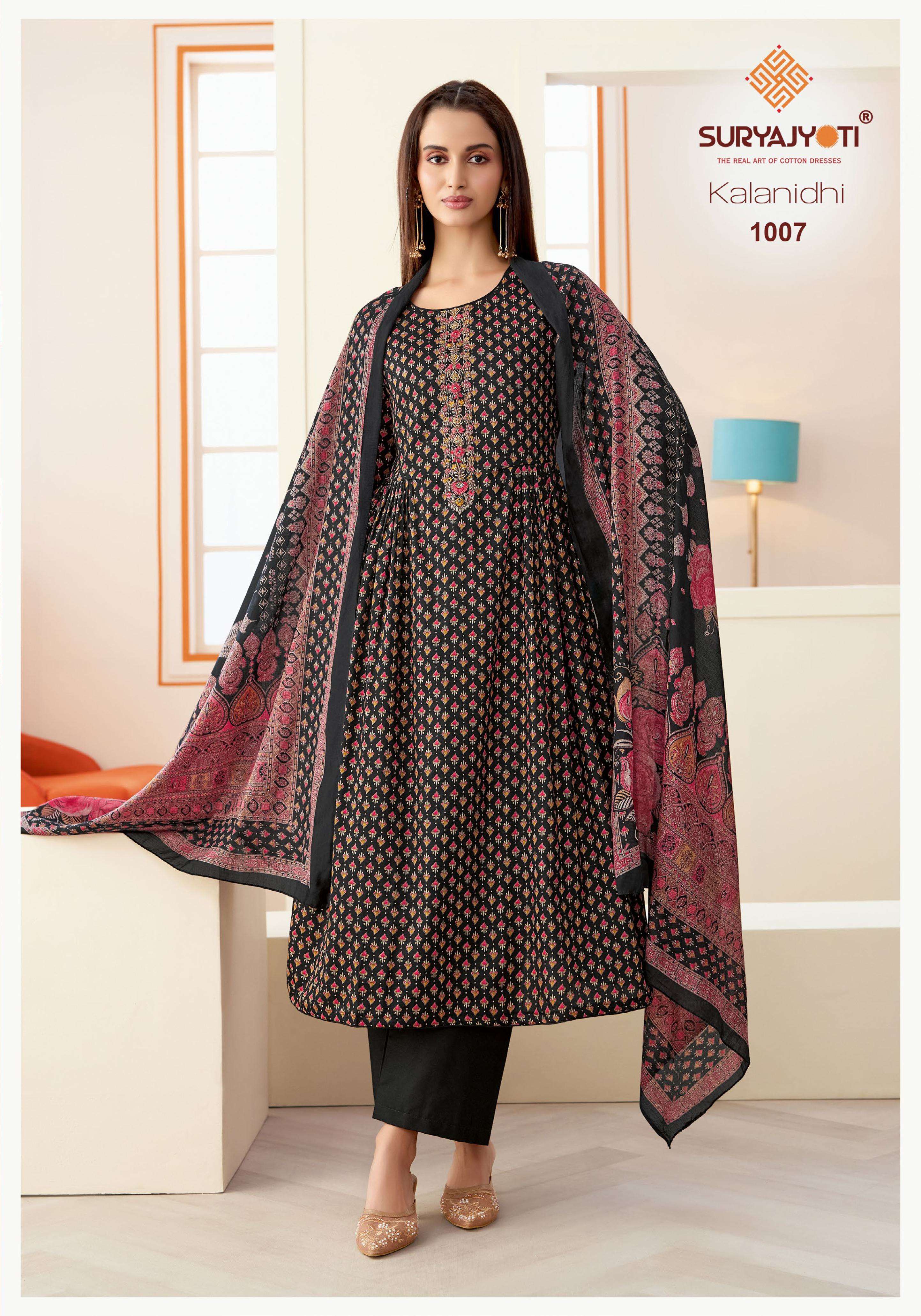 SURYAJYOTI KALANIDHI VOL 1 JAM SATIN PRINT WITH FANCY EMBROIDERY WORK SUIT