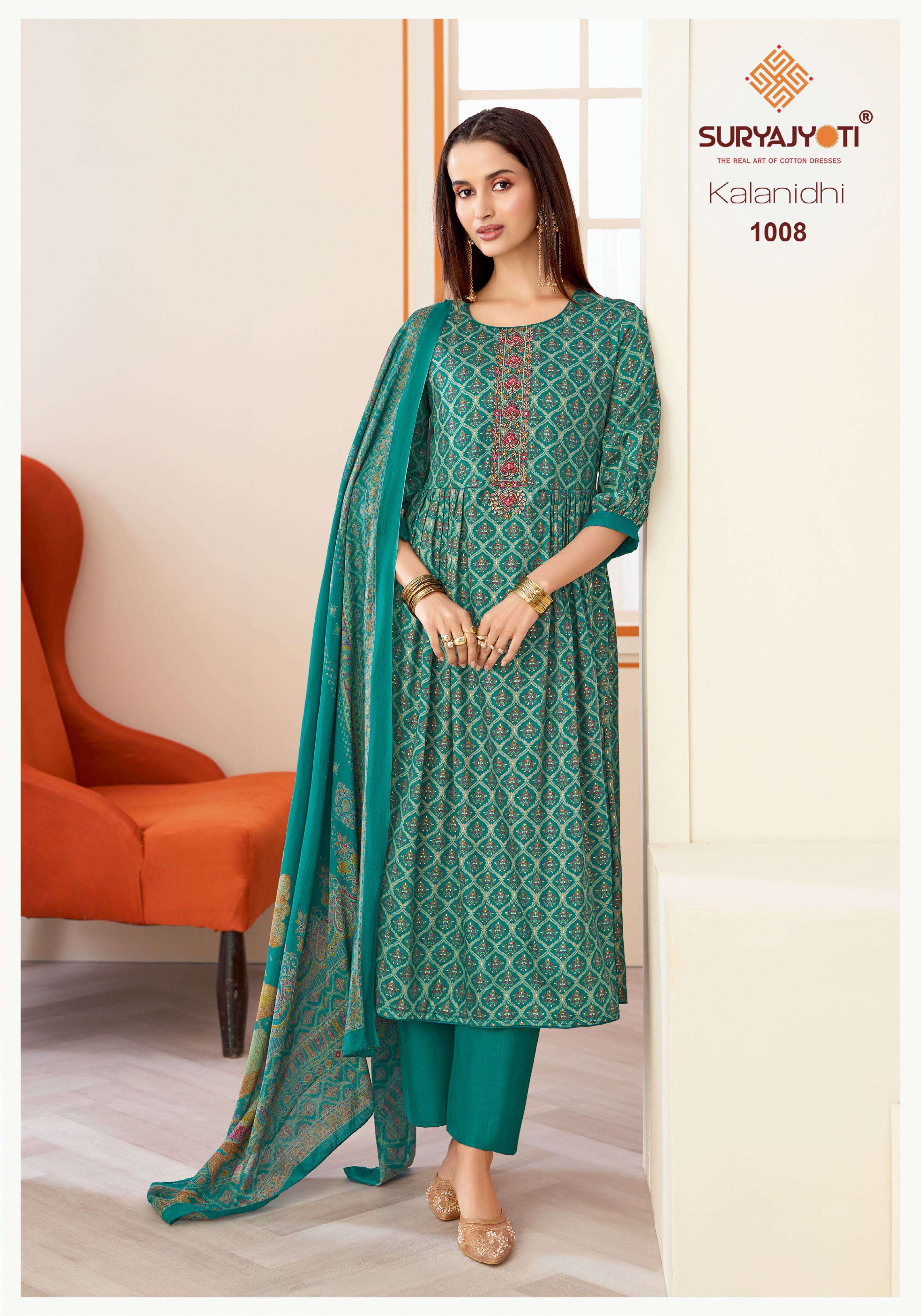 SURYAJYOTI KALANIDHI VOL 1 JAM SATIN PRINT WITH FANCY EMBROIDERY WORK SUIT