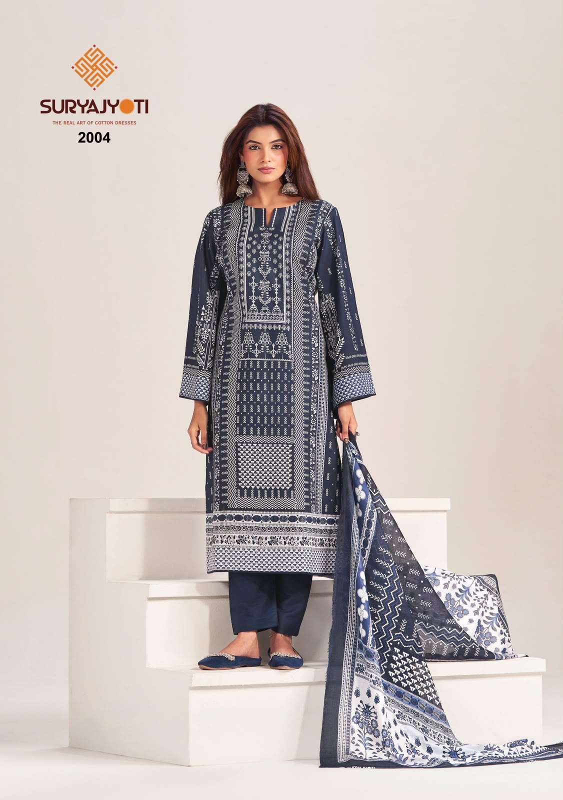 SURYAJYOTI KASHMIRI COTTON VOL 2 COTTON PRINT FANCY WORK SUIT