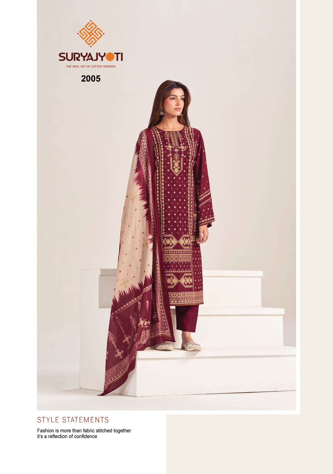 SURYAJYOTI KASHMIRI COTTON VOL 2 COTTON PRINT FANCY WORK SUIT