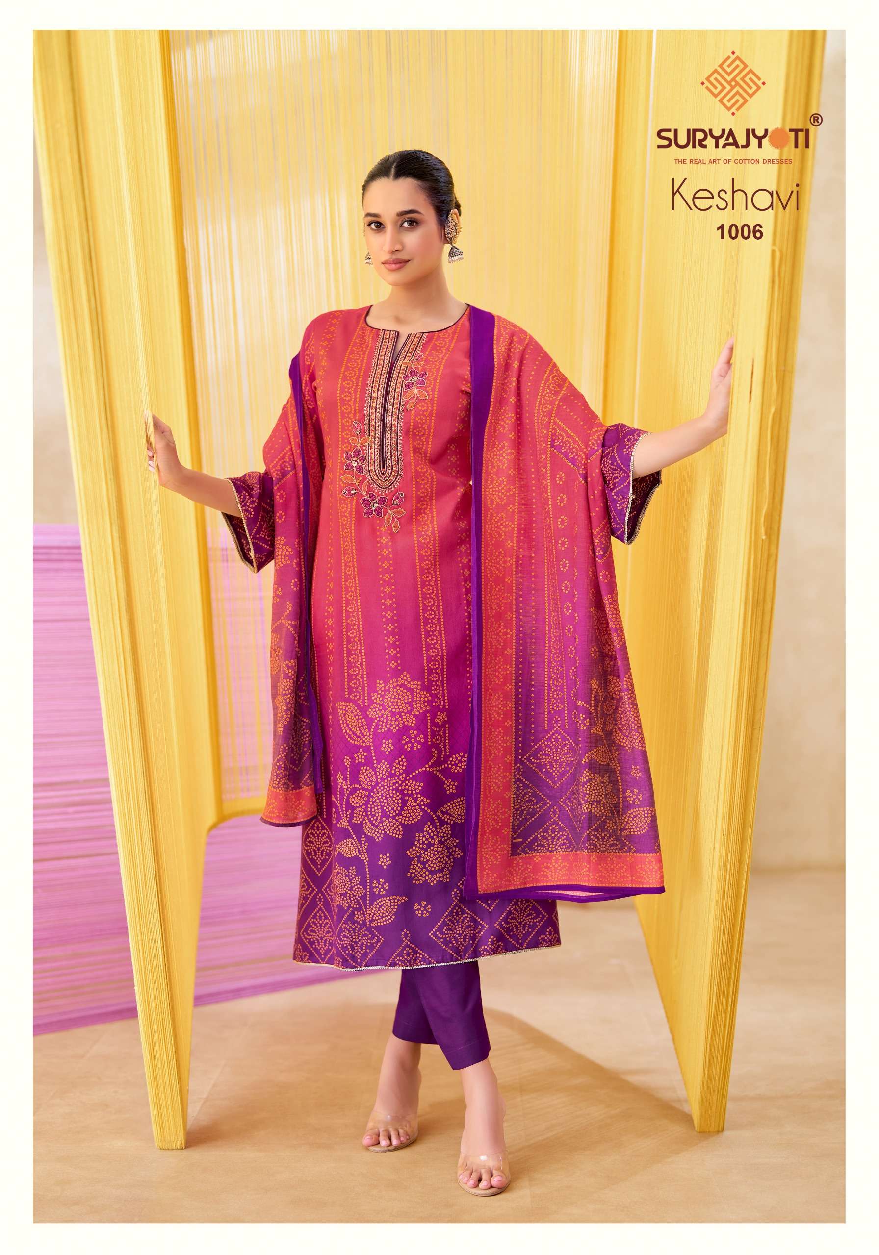 SURYAJYOTI KESHAVI VOL 1 JAM SATIN DIGITAL PRINT EMBROIDERY WORKS SUIT 