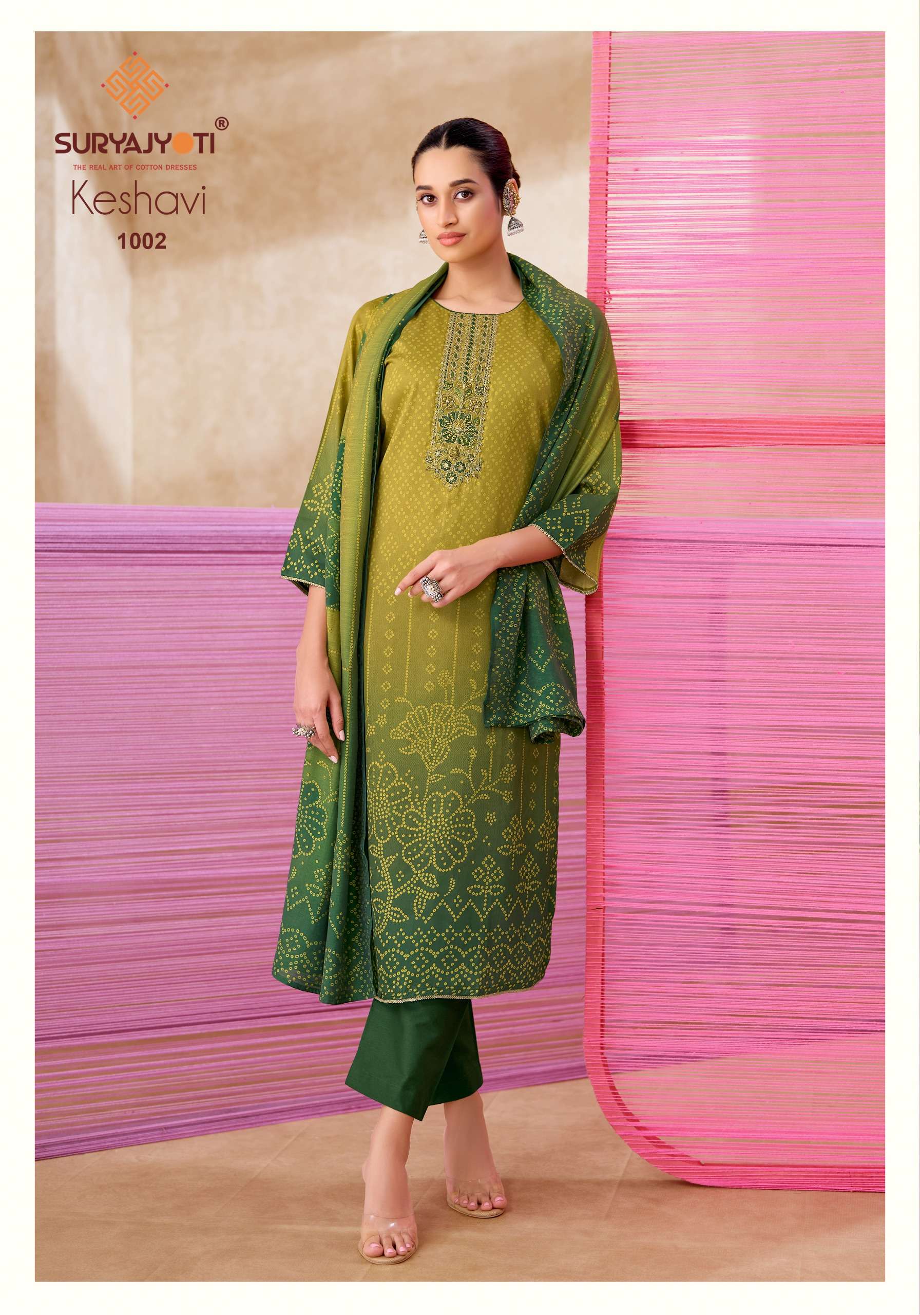 SURYAJYOTI KESHAVI VOL 1 JAM SATIN DIGITAL PRINT EMBROIDERY WORKS SUIT 