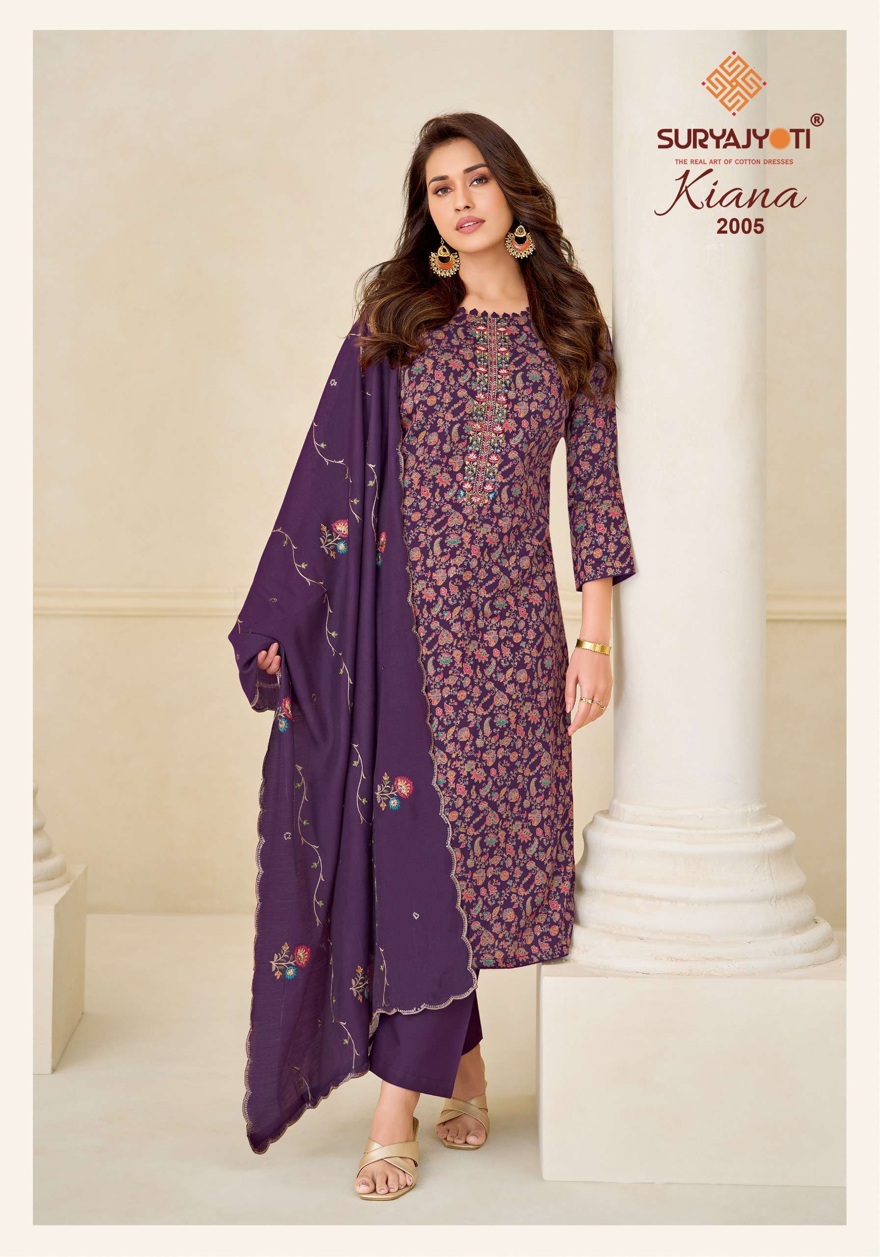 SURYAJYOTI KIANA VOL 2 JAM SATIN PRINT WITH EMBROIDERY WORK SUIT