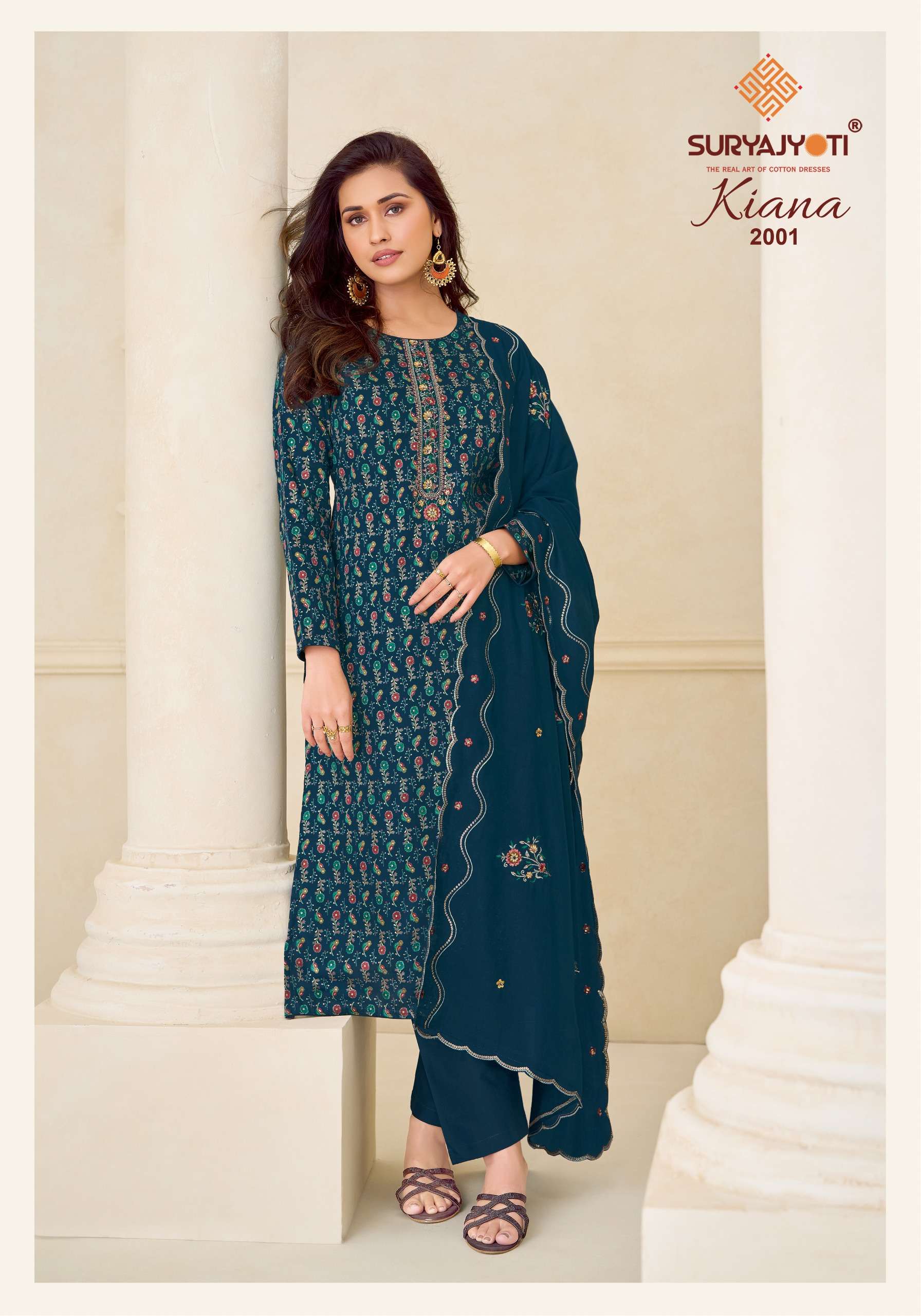 SURYAJYOTI KIANA VOL 2 JAM SATIN PRINT WITH EMBROIDERY WORK SUIT