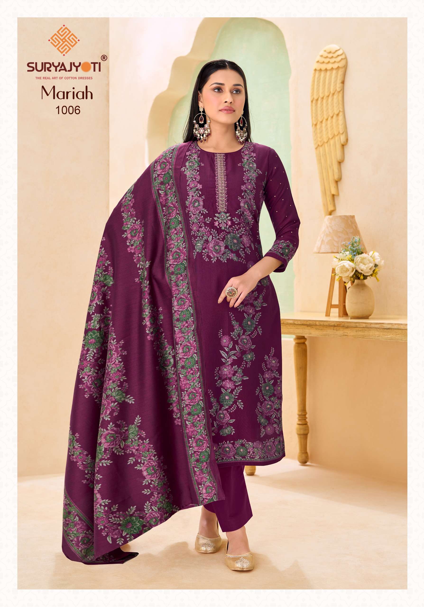 SURYAJYOTI MARIAH VOL 1 BURBERRY FABRIC FANCY WORKS LADIES SALWAR SUIT 