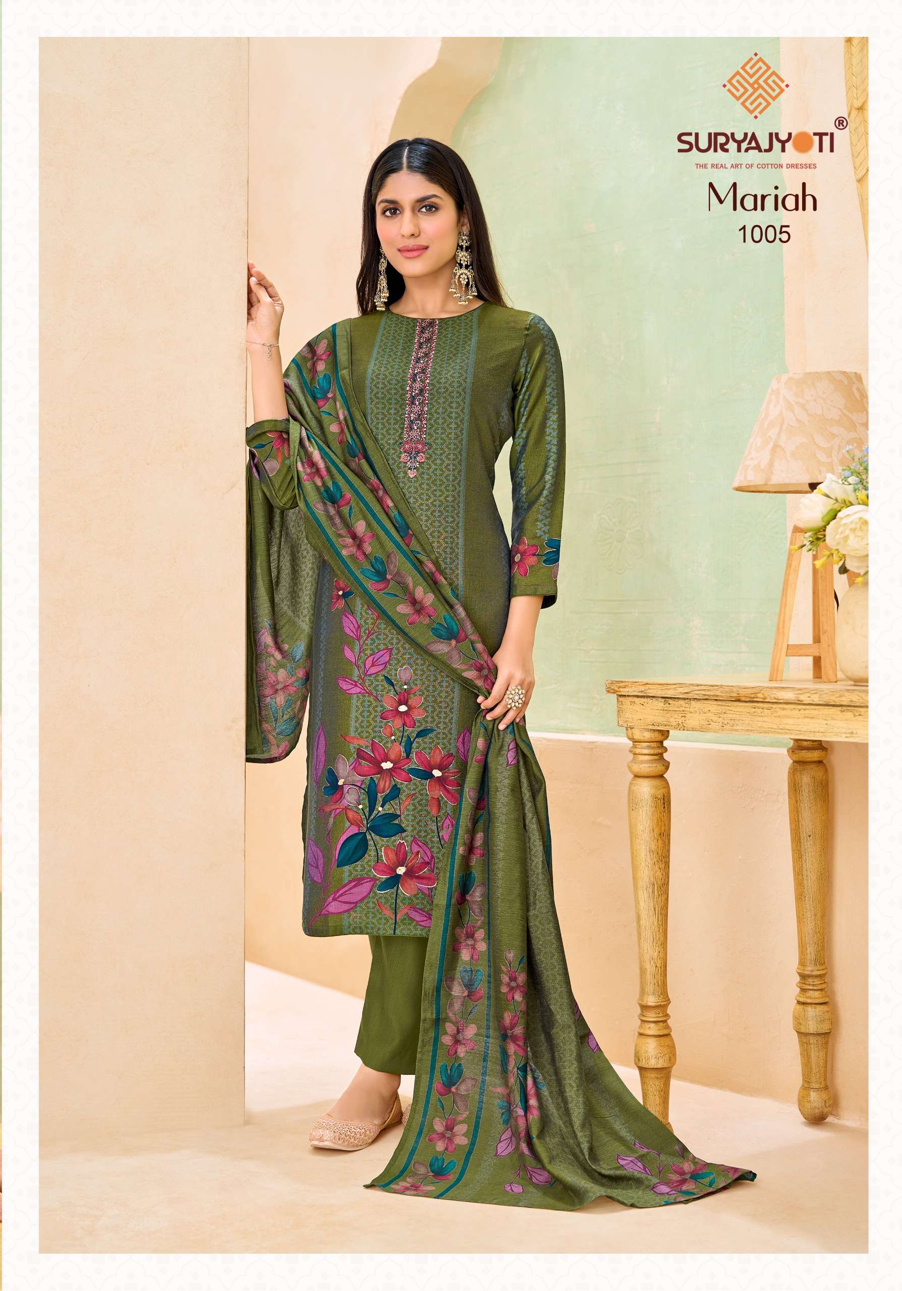 SURYAJYOTI MARIAH VOL 1 BURBERRY FABRIC FANCY WORKS LADIES SALWAR SUIT 