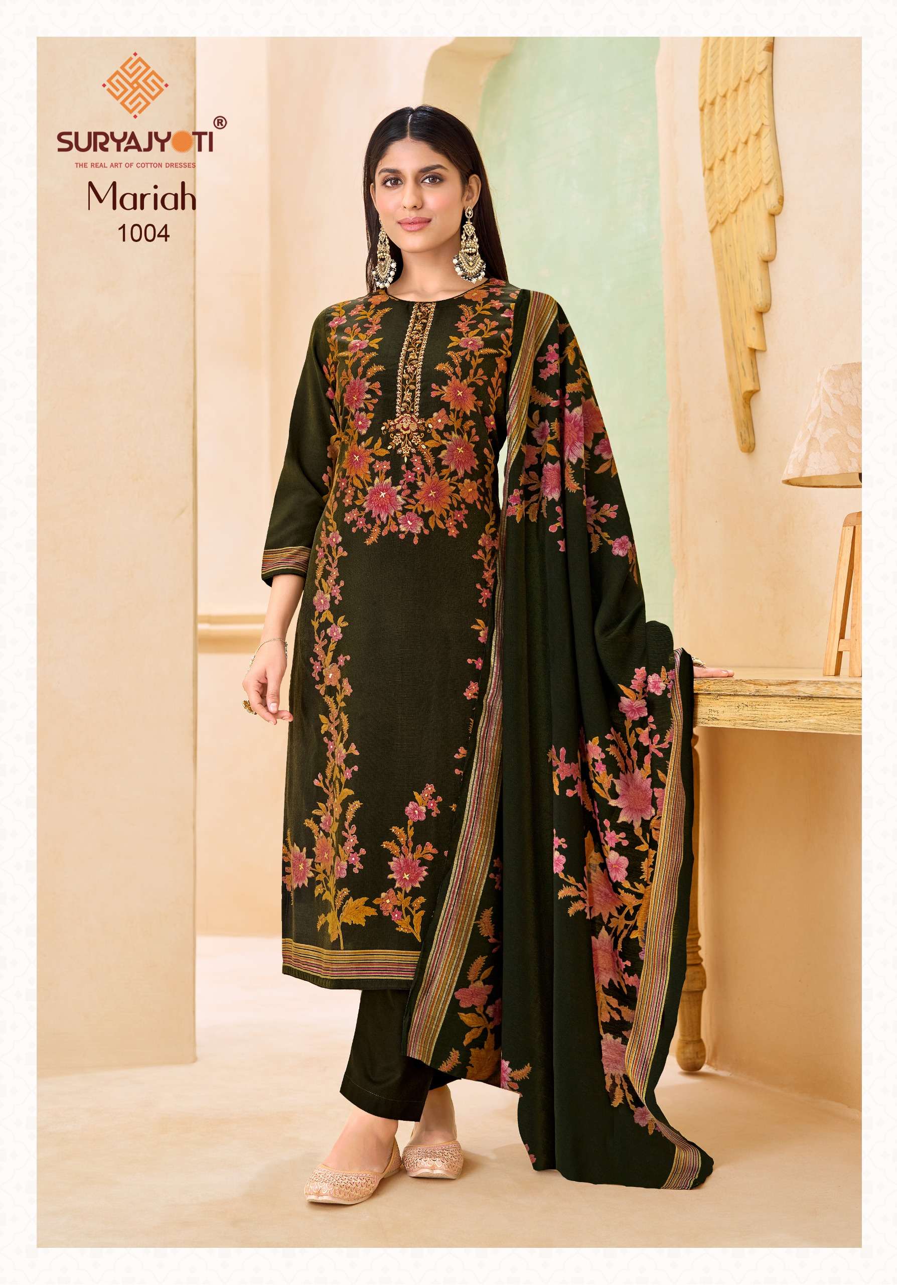 SURYAJYOTI MARIAH VOL 1 BURBERRY FABRIC FANCY WORKS LADIES SALWAR SUIT 