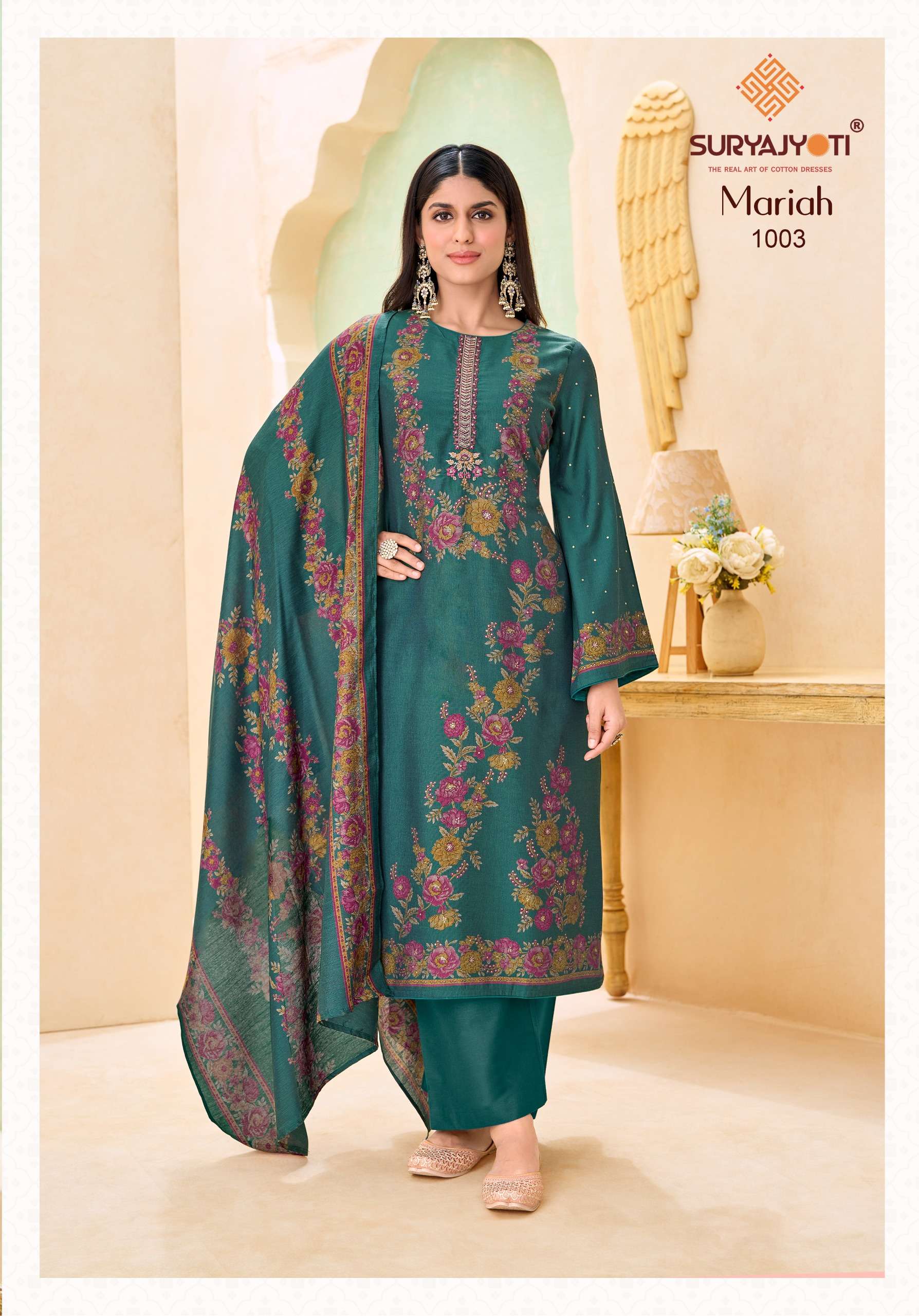 SURYAJYOTI MARIAH VOL 1 BURBERRY FABRIC FANCY WORKS LADIES SALWAR SUIT 
