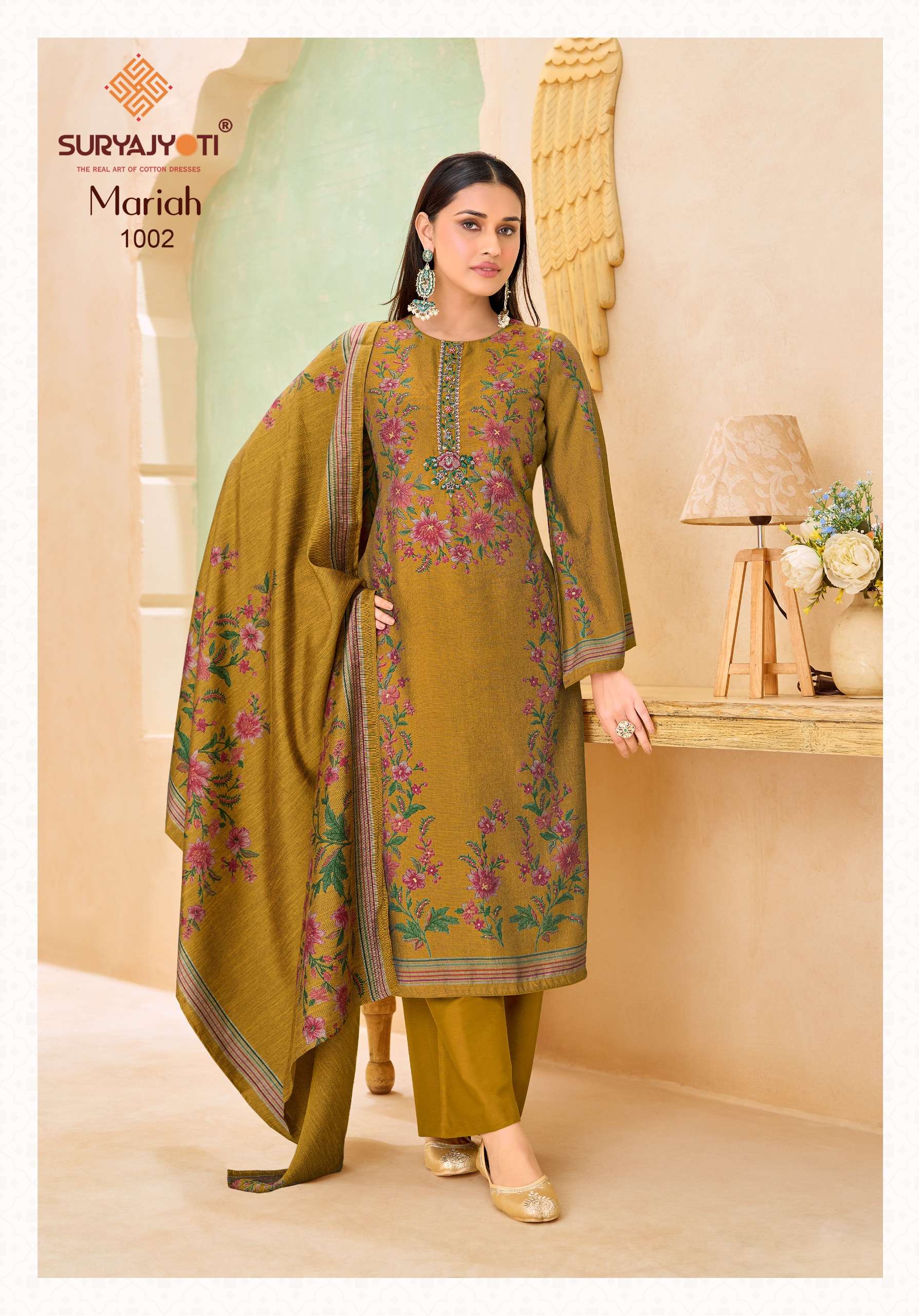 SURYAJYOTI MARIAH VOL 1 BURBERRY FABRIC FANCY WORKS LADIES SALWAR SUIT 