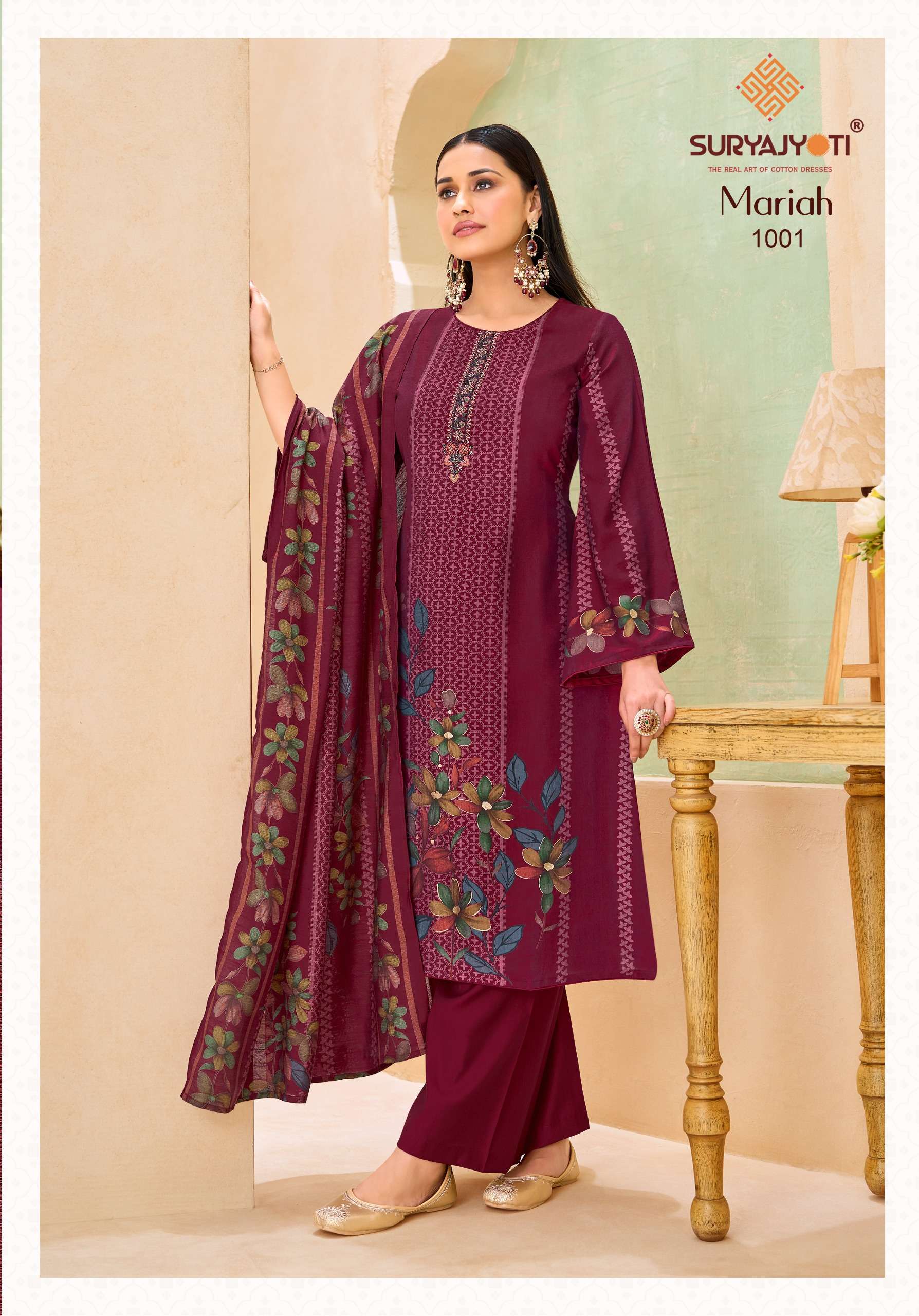 SURYAJYOTI MARIAH VOL 1 BURBERRY FABRIC FANCY WORKS LADIES SALWAR SUIT 