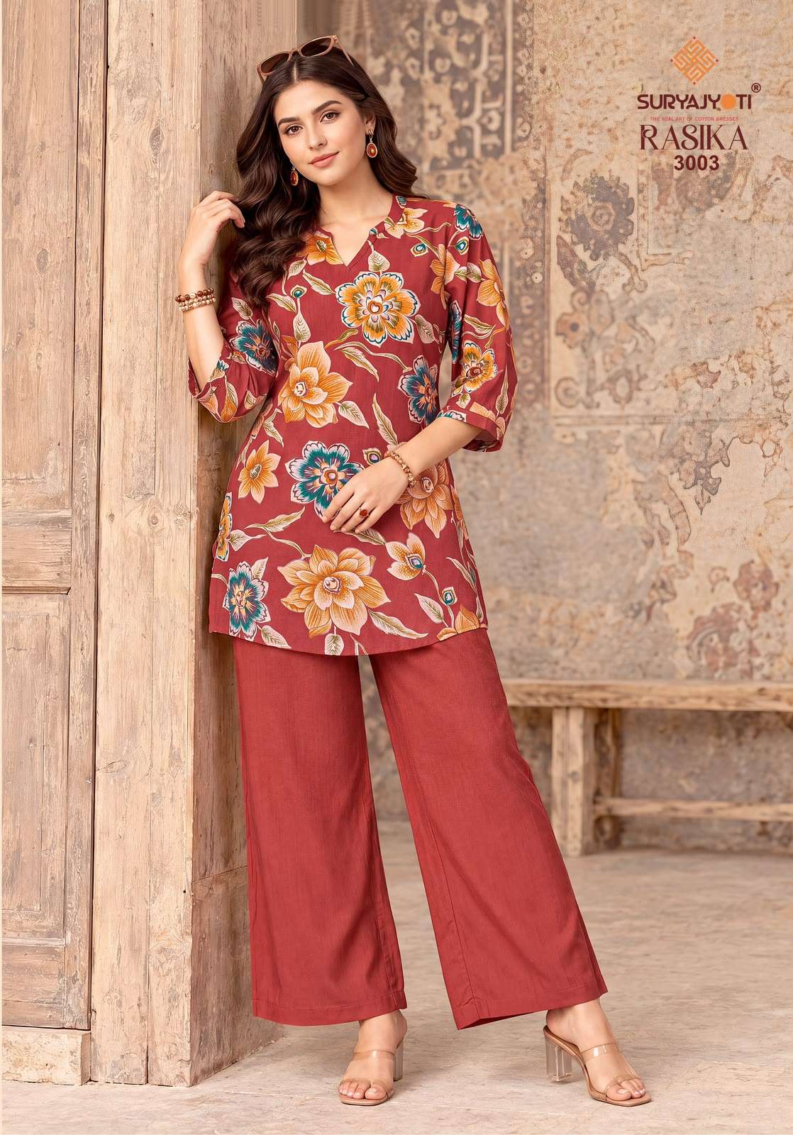 SURYAJYOTI RASIKA VOL 3 FANCY PRINT LADIES TOP WITH BOTTOM PAIR 