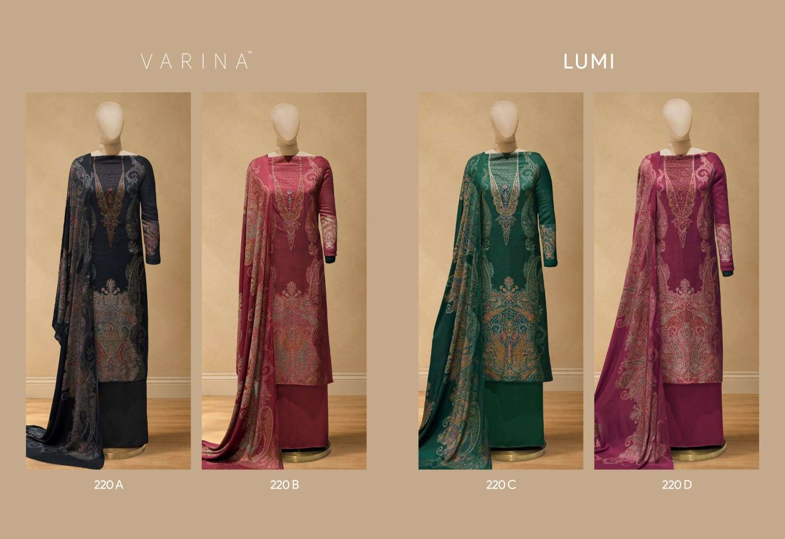 VARINA FAB LUMI D NO 220 PASHMINA DIGITAL PRINT WITH DESIGNER WORK SUIT