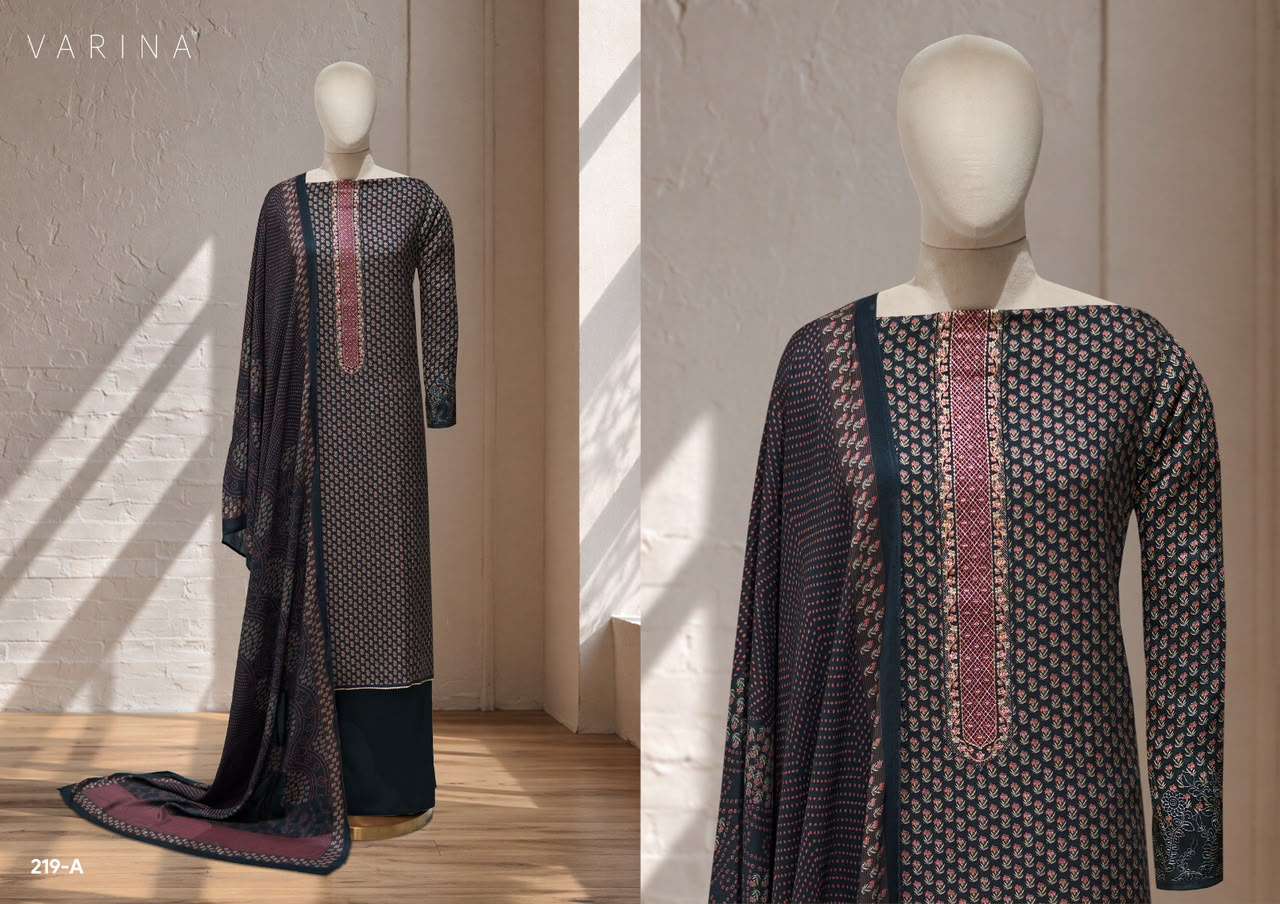 VARINA FAB SHEZAN D NO 219 PASHMINA DIGITAL PRINT WITH EMBROIDERY WORK SUIT