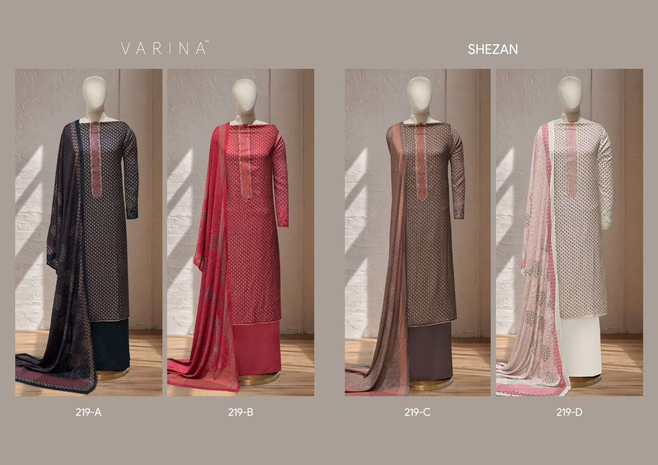 VARINA FAB SHEZAN D NO 219 PASHMINA DIGITAL PRINT WITH EMBROIDERY WORK SUIT