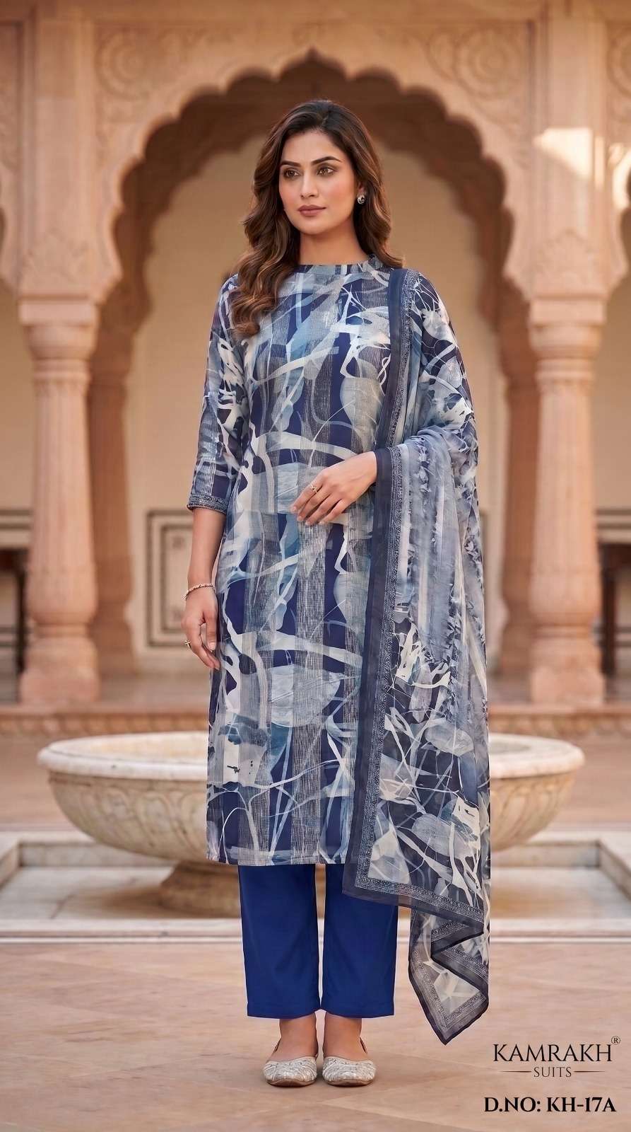 VISHWAM FABRICS KAMRAKH SATIN PRINTED LADIES SALWAR SUIT
