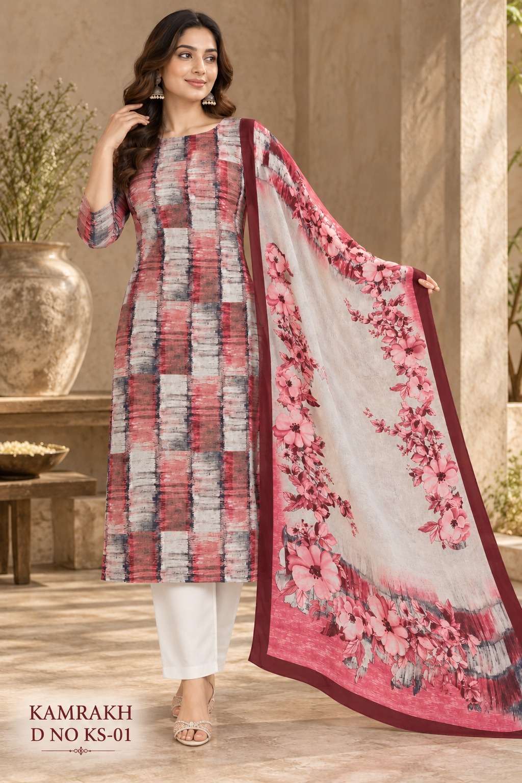 VISHWAM FABRICS KAMRAKH SATIN PRINTED LADIES SALWAR SUIT