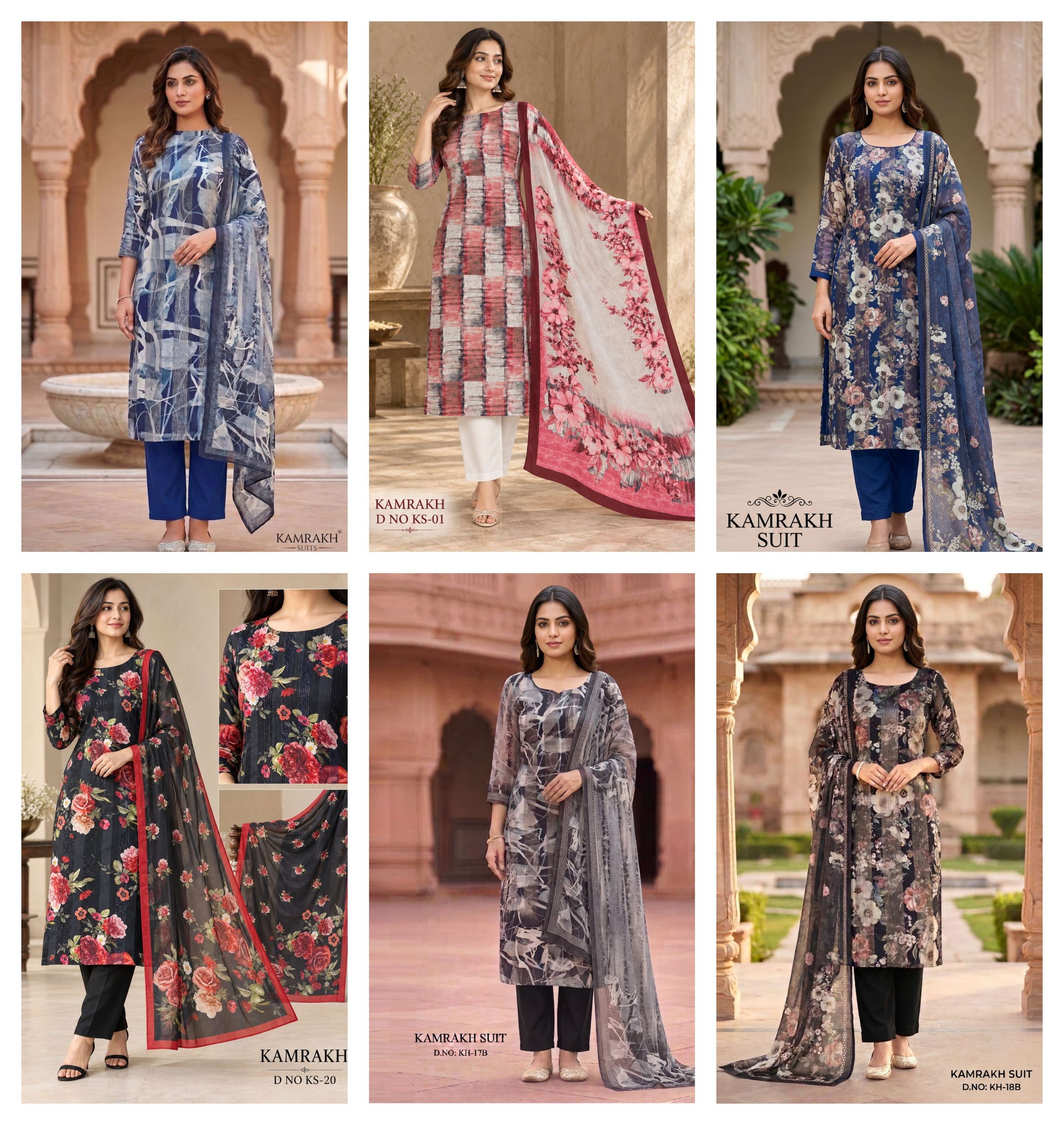VISHWAM FABRICS KAMRAKH SATIN PRINTED LADIES SALWAR SUIT