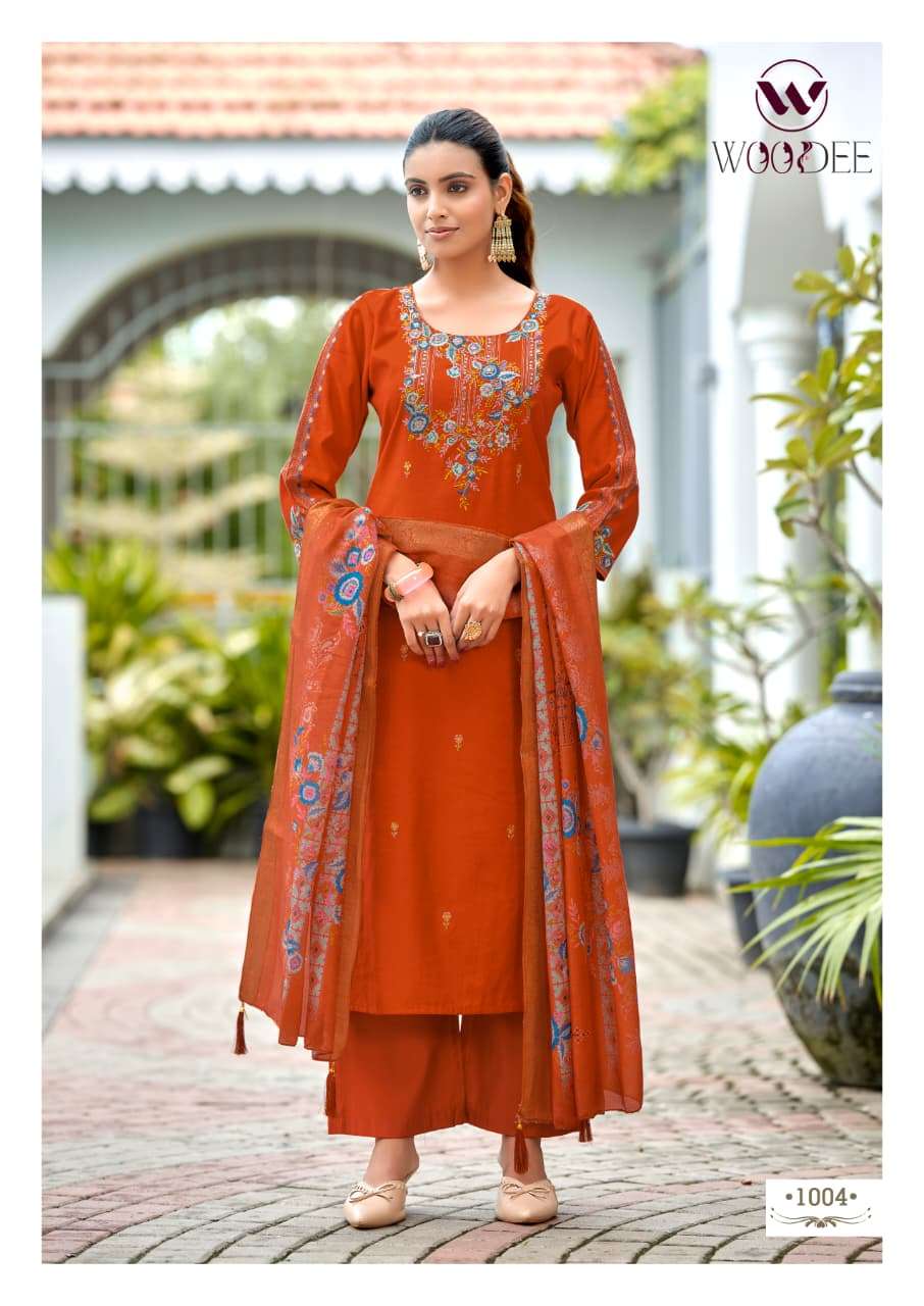 WOODEE HOOR VISCOSE FANCY EMBROIDERIES WORK LADIES 3PCS SET COLLECTION 