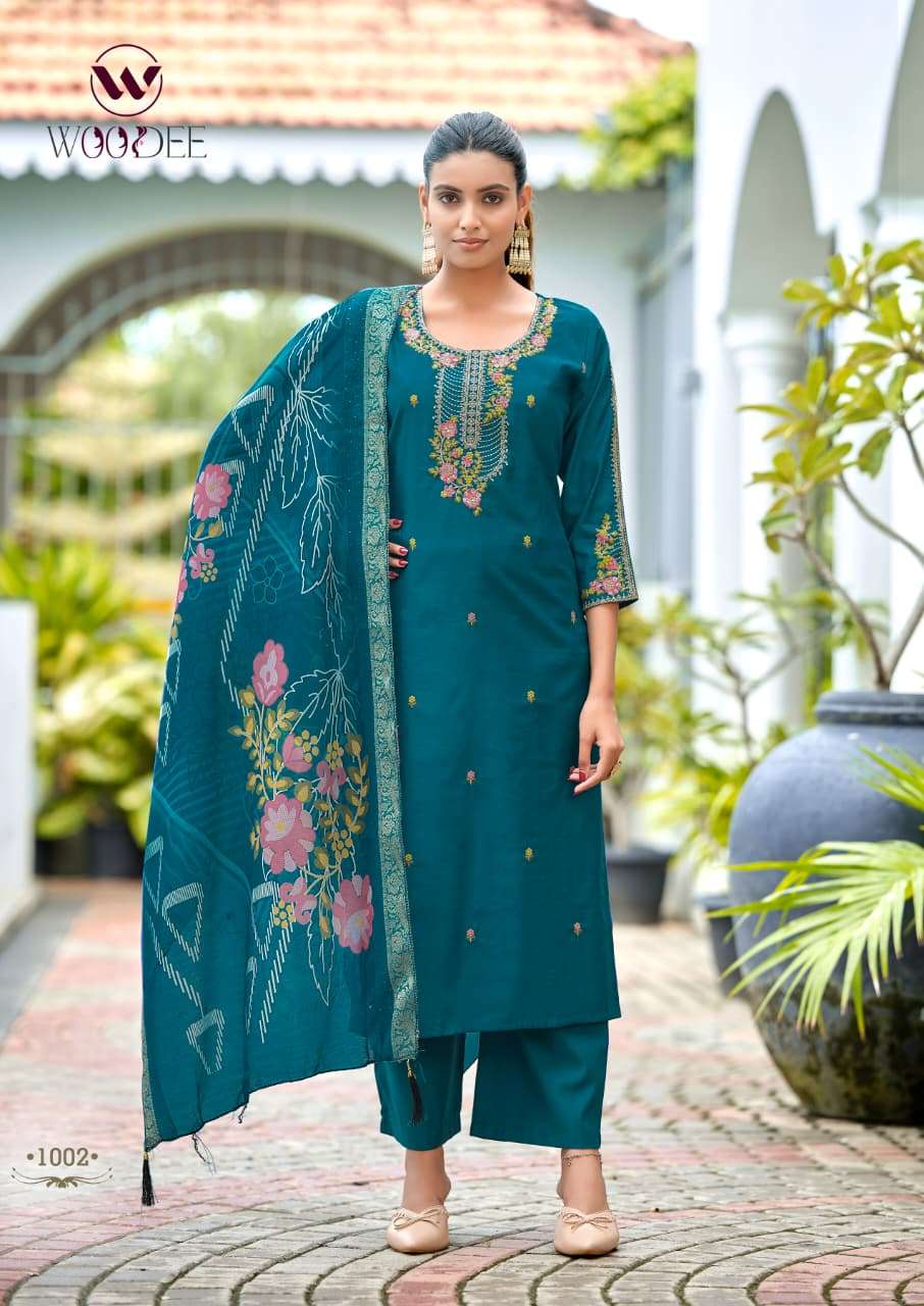 WOODEE HOOR VISCOSE FANCY EMBROIDERIES WORK LADIES 3PCS SET COLLECTION 