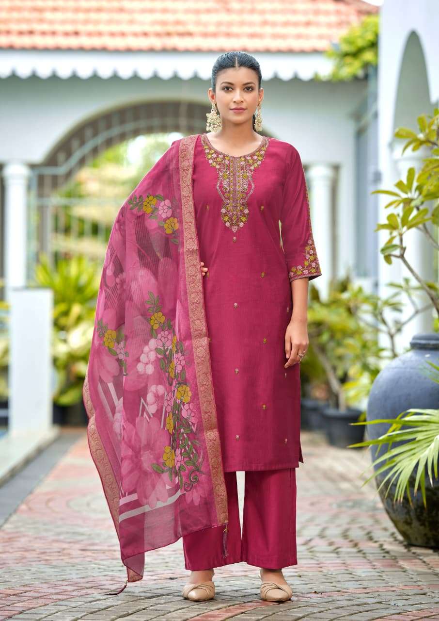 WOODEE HOOR VISCOSE FANCY EMBROIDERIES WORK LADIES 3PCS SET COLLECTION 