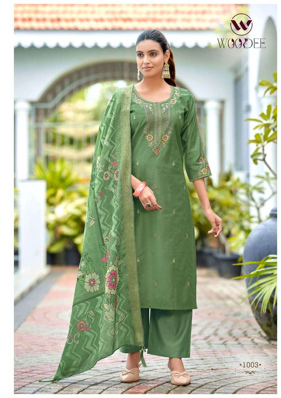 WOODEE HOOR VISCOSE FANCY EMBROIDERIES WORK LADIES 3PCS SET COLLECTION 