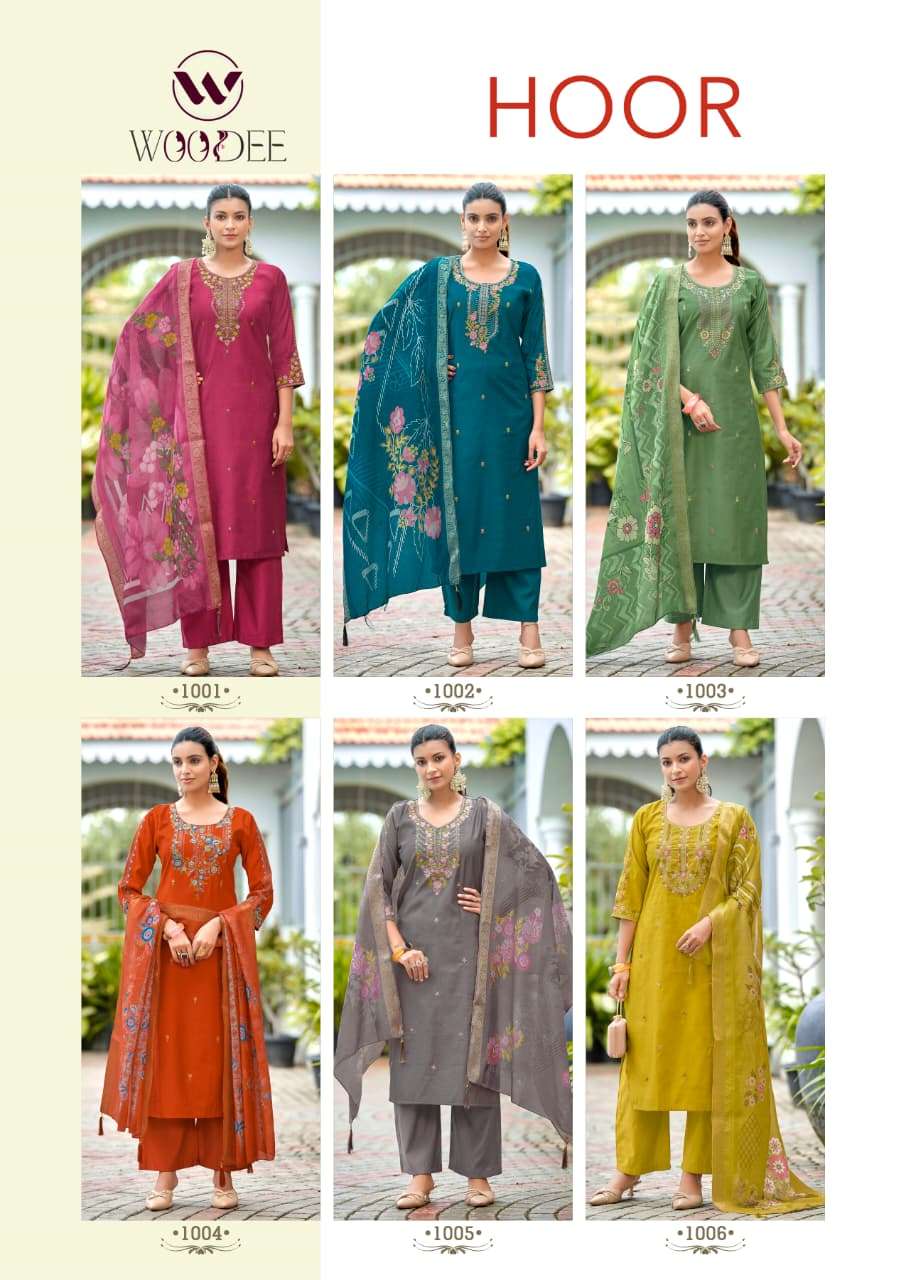 WOODEE HOOR VISCOSE FANCY EMBROIDERIES WORK LADIES 3PCS SET COLLECTION 