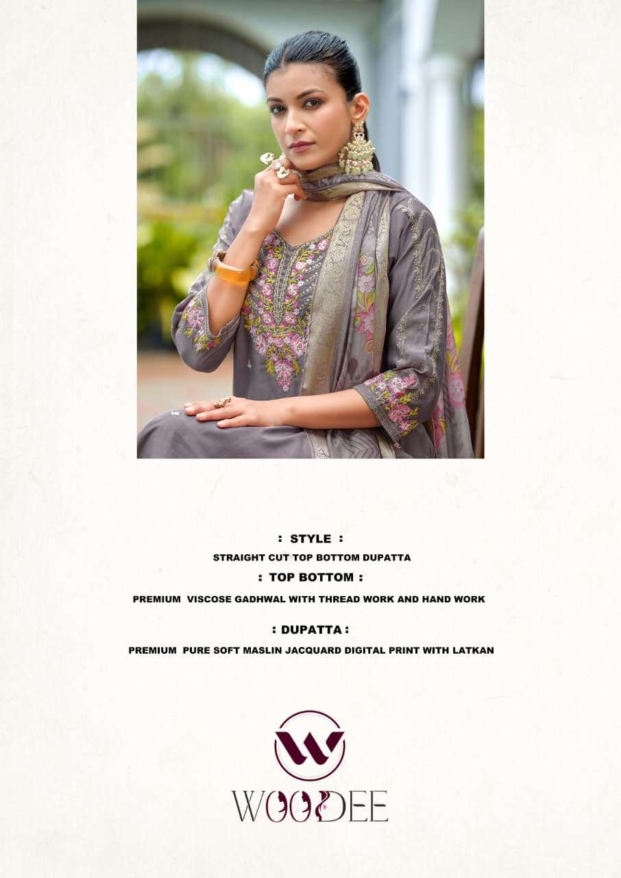 WOODEE HOOR VISCOSE FANCY EMBROIDERIES WORK LADIES 3PCS SET COLLECTION 