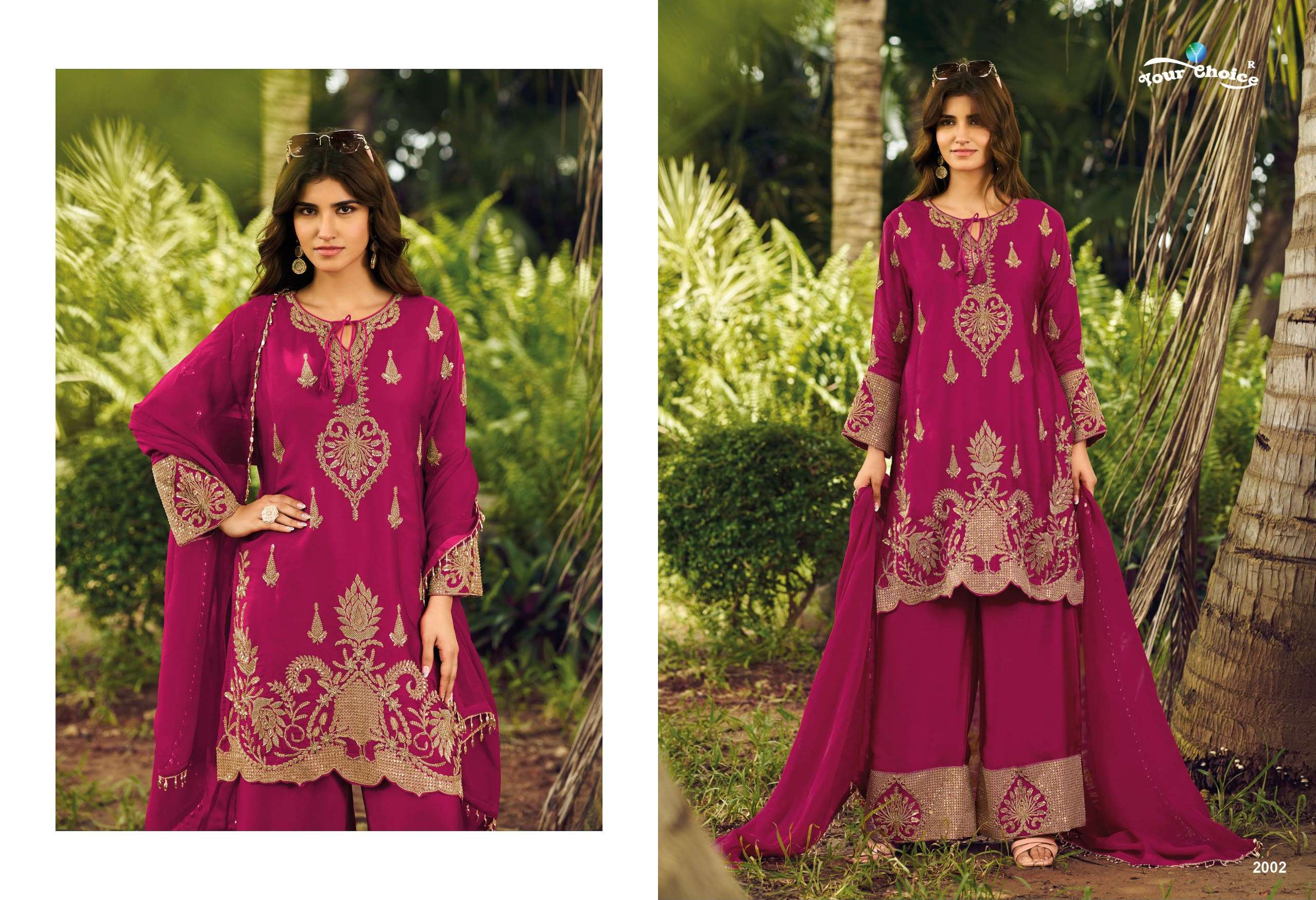 YOUR CHOICE CUBA HEAVY EMBROIDERED DESIGNER FESTIVE WEAR SUIT