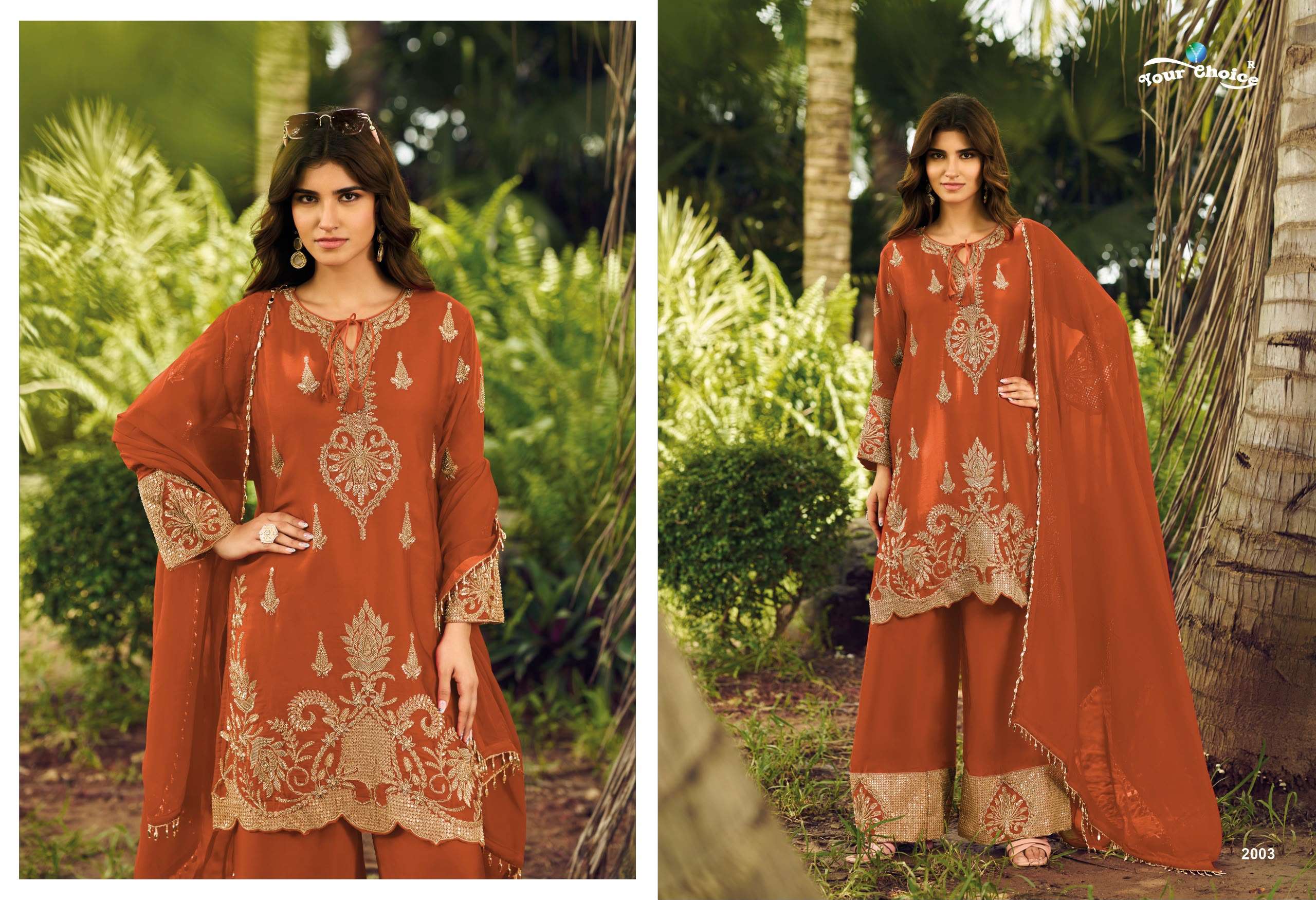 YOUR CHOICE CUBA HEAVY EMBROIDERED DESIGNER FESTIVE WEAR SUIT