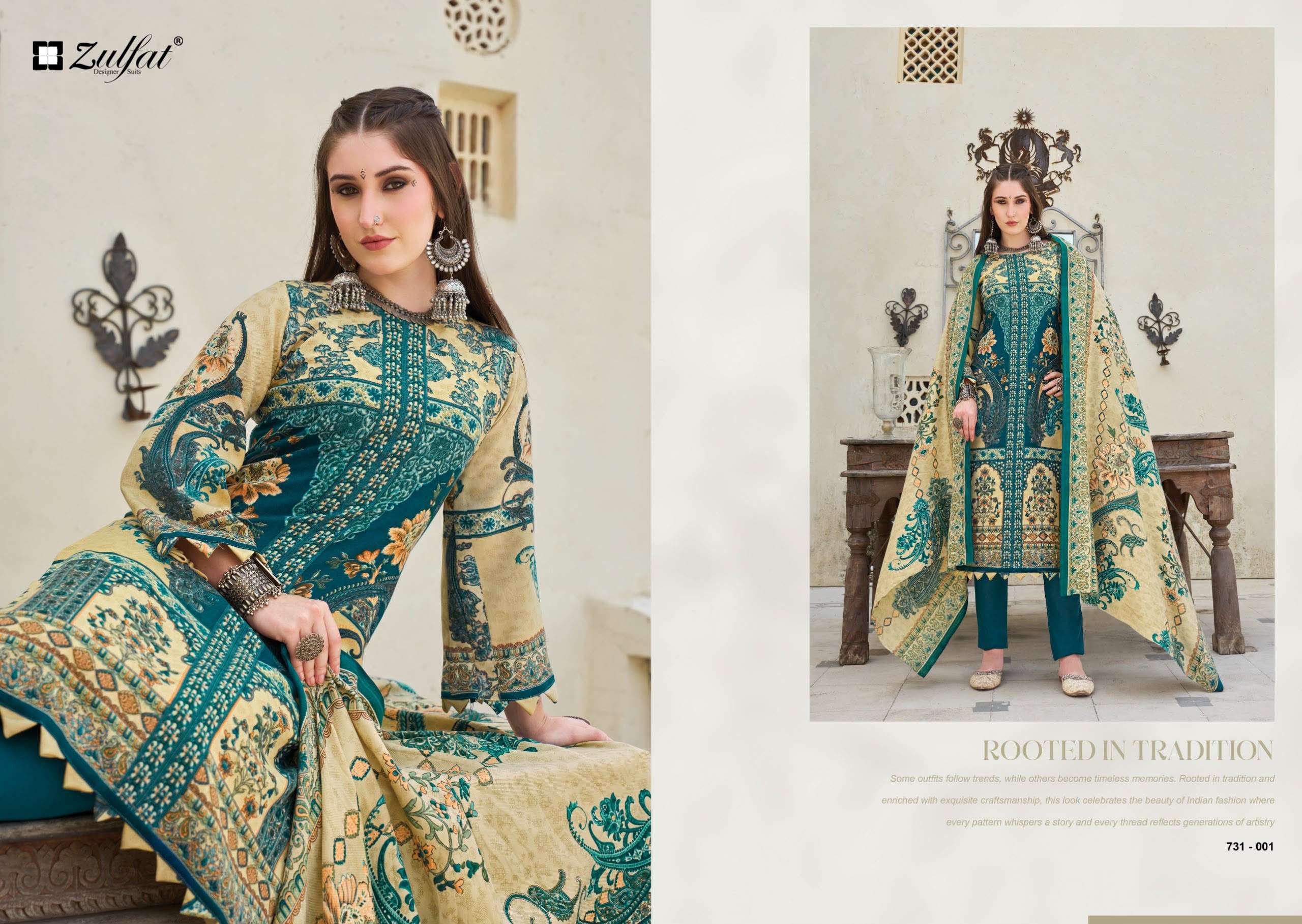 ZULFAT DESIGNER SUITS GULNOOR WOOLLEN PASHMINA PRINTED SALWAR SUIT
