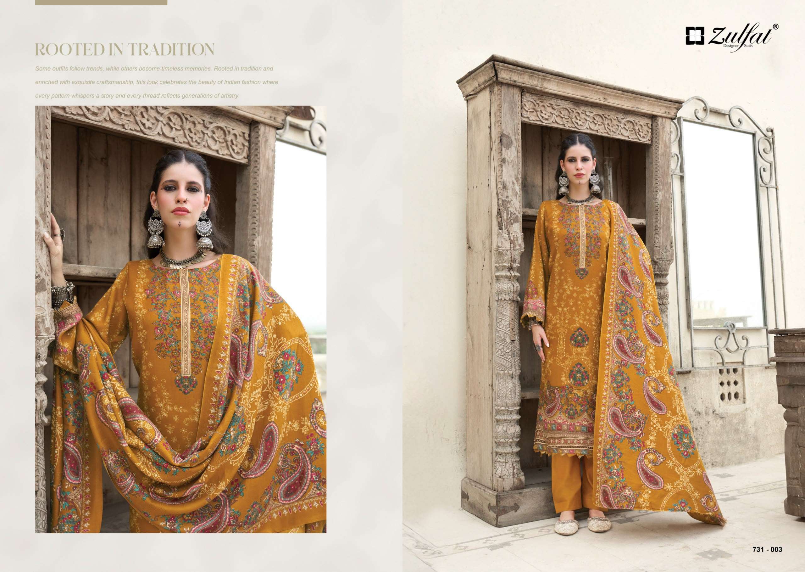 ZULFAT DESIGNER SUITS GULNOOR WOOLLEN PASHMINA PRINTED SALWAR SUIT